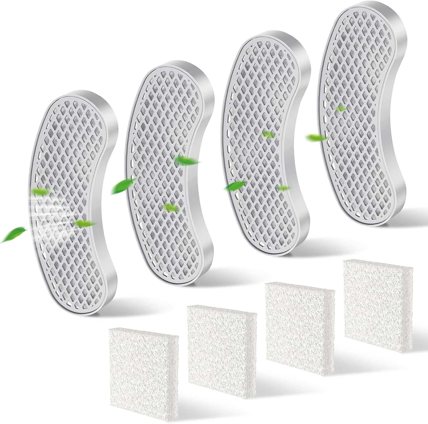 4-Pack Filters Replacement & 4-Pack Pre-Filter Sponges for 12 Weeks Usage