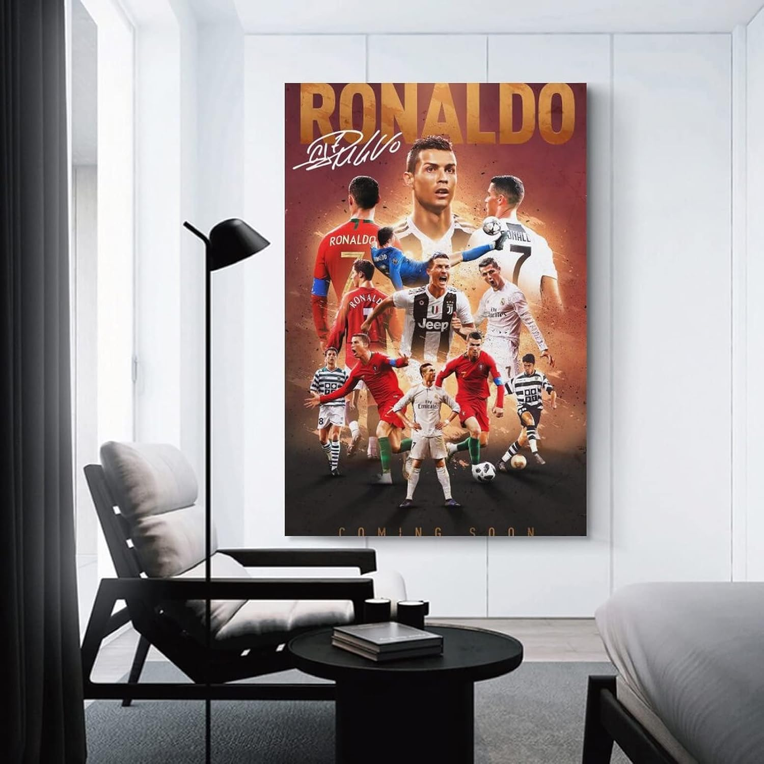 Cristiano Ronaldo Poster 2 Wall Art Canvas Print Poster Home Bathroom Bedroom Office Living Room Decor Canvas Poster Unframe: 12X18Inch(30X45Cm) image number 3