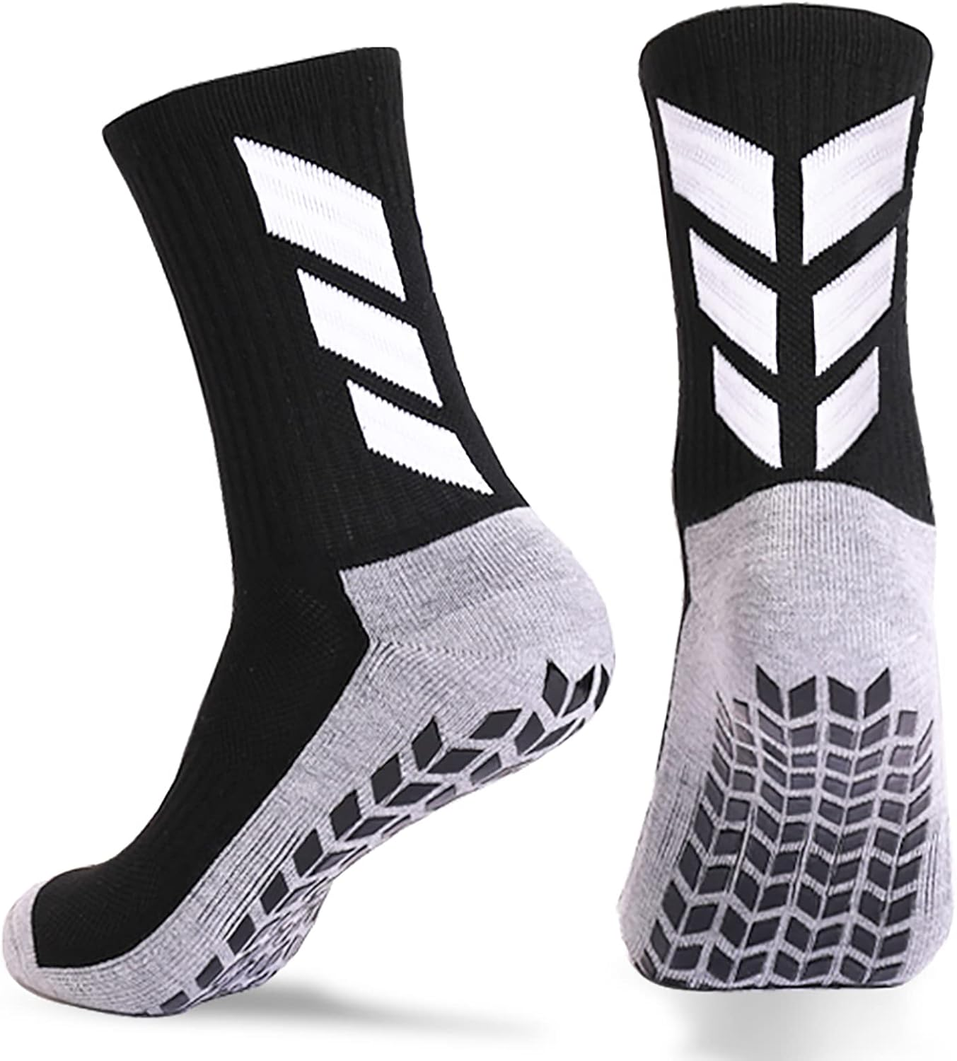 MENDENG Mens Grip Socks Soccer Non Slip Socks for Men anti Slip Hospital Socks Non Skid Training Athletic Socks