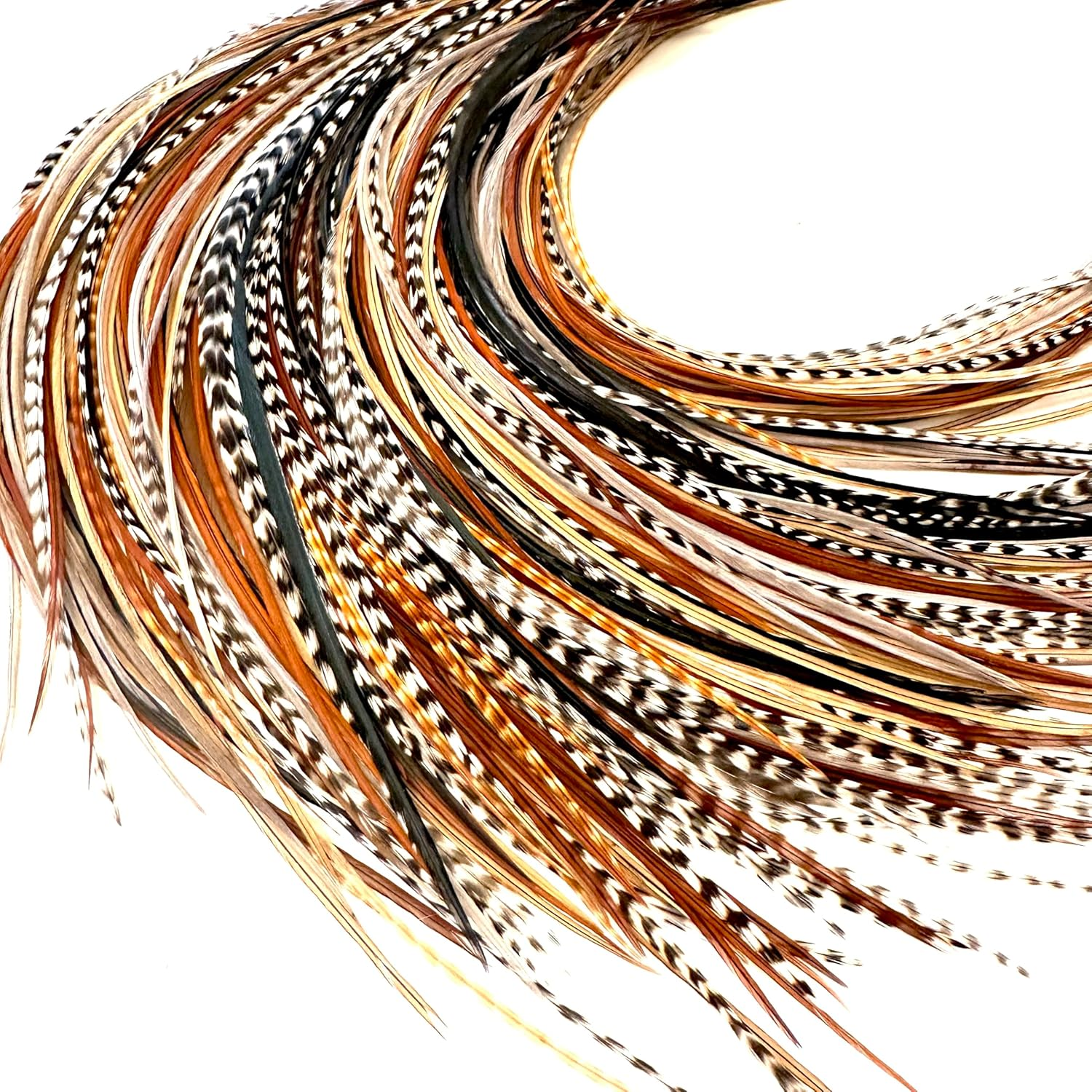 Feather Headz (Natural Short) - 30 Natural Short Colour Hair - 7"- 12" Long - for Hair Extension, Natural Hair Extension DIY Kit - Eye-Catching Design - 10 Micro-Link Beads - 100% Real Rooster ...