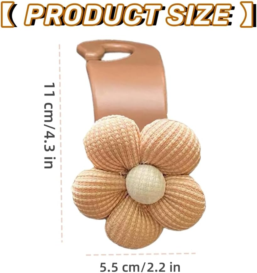 Flower Car Seat Headrest Hook Hanger, 1Pc Flower Portable Car Seat Back Hanger Car Seat Headrest Hook,Car Back Seat Headrest Hook,Vehicle Backseat Storage Organizer Hanger,Brown (1) image number 5