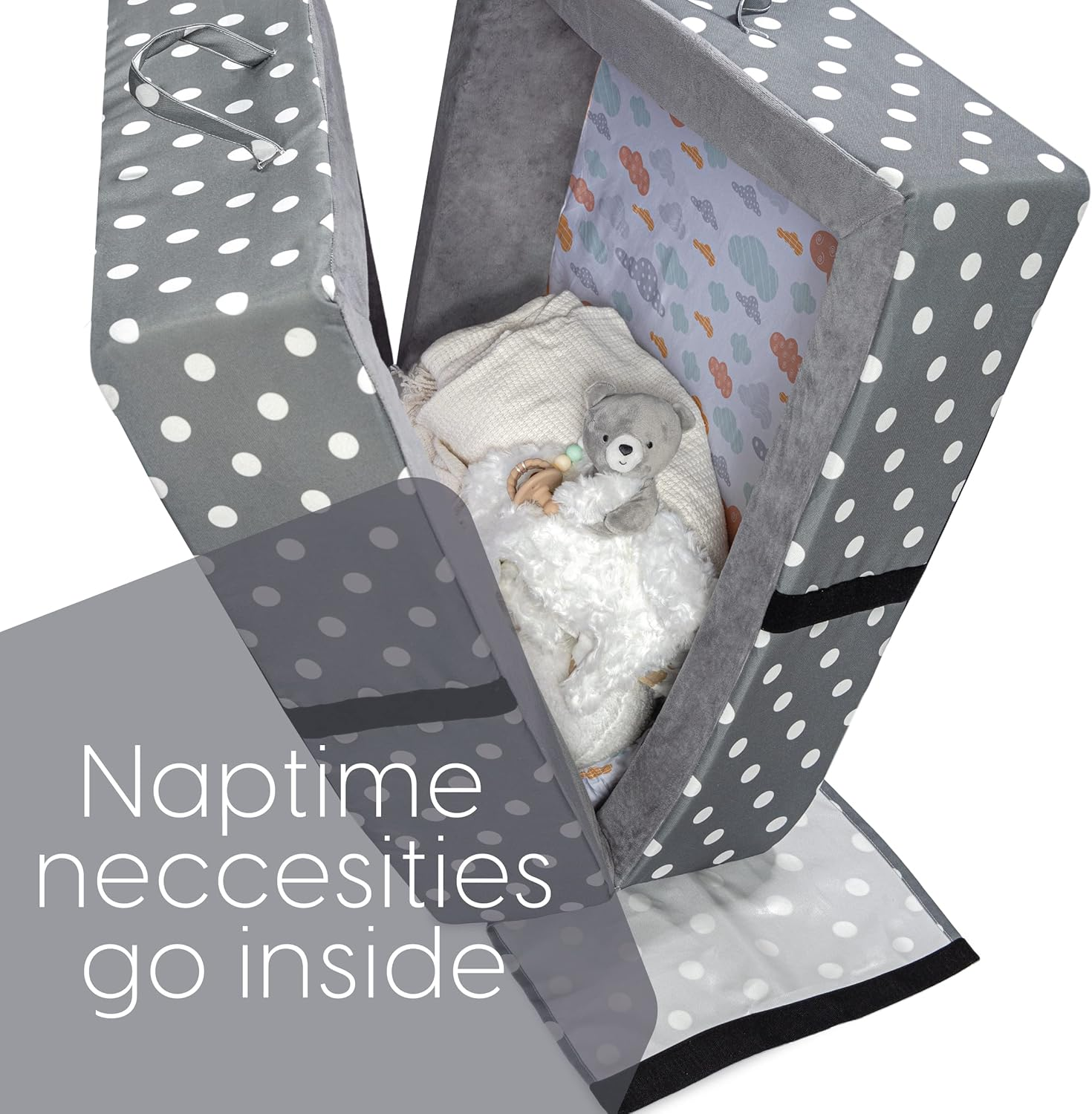 Milliard Folding Floor Sleeper Cot + Fitted Sheet for Toddlers and Kids,Travel,Washable Grey image number 1