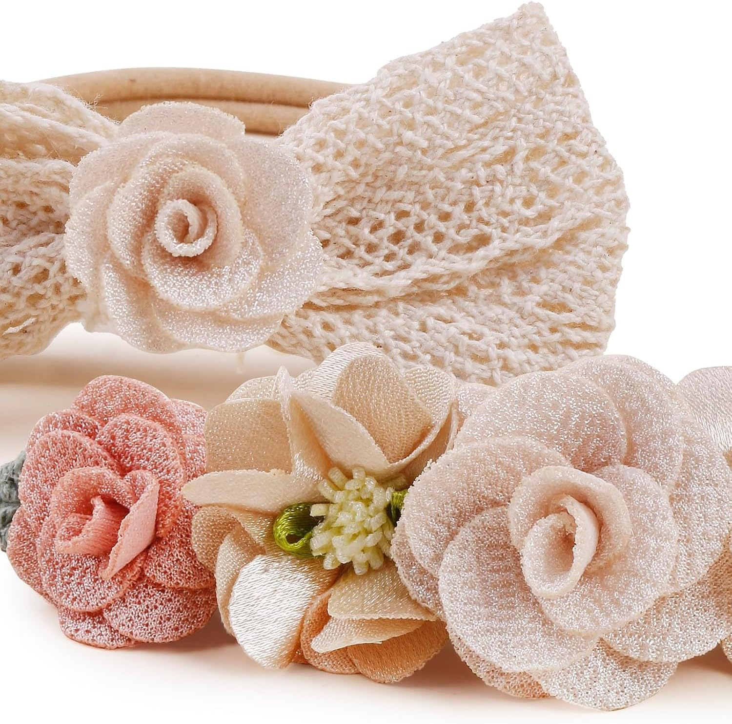 New Model Baby Girl Nylon Headbands Nylon Flower Elastic Hairbands 3Pcs Hair Accessories for Newborn Infant Toddlers image number 2