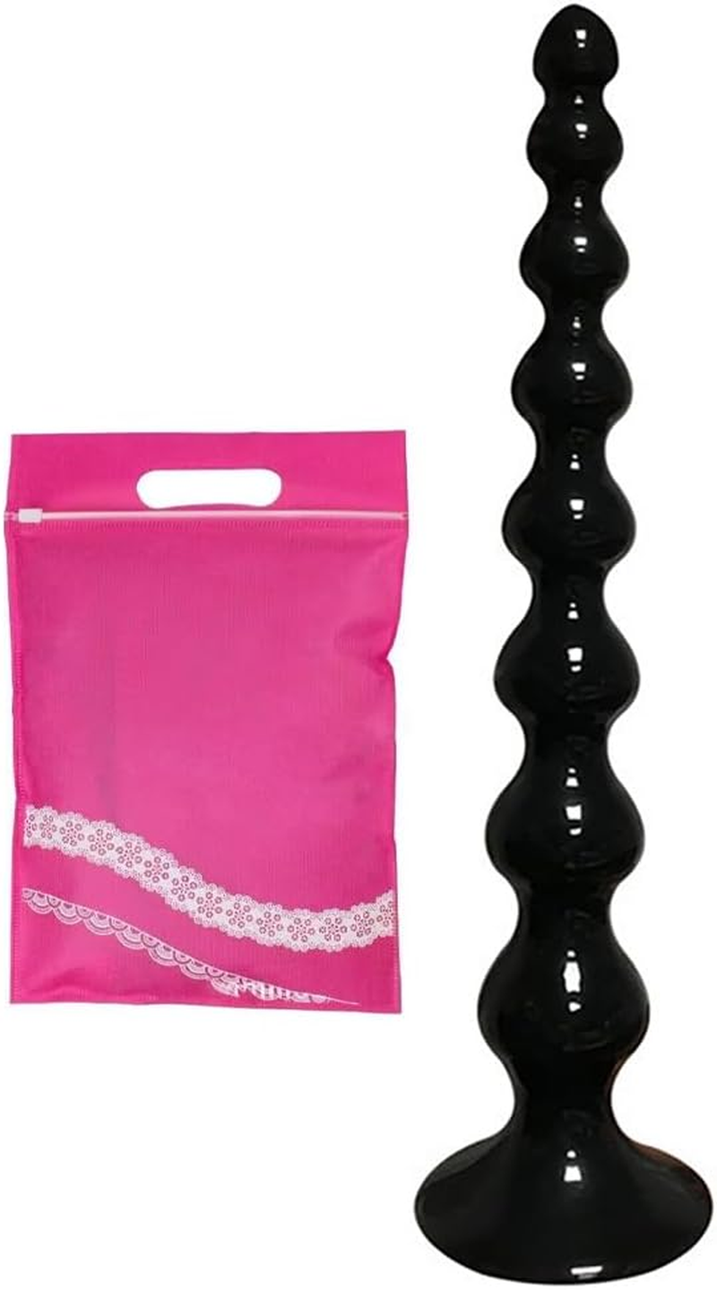 Super Long Anal Bead Plug Anus Plug Trainer Large Butt Plug with Suction Cup Flexible Anal Sex Toy for Men Women Couples Gay Black image number 1