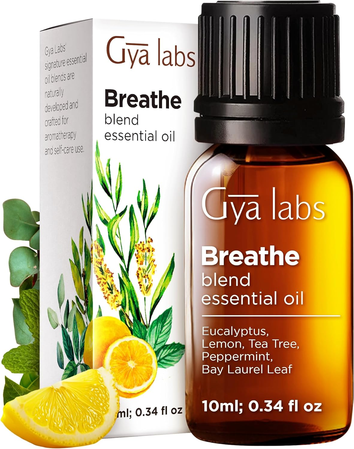Gya Labs Breathe Essential Oil Blends - Natural Breathe Easy Essential Oils from Eucalyptus, Peppermint Oil and More for Humidifier Cleaner (10Ml) image number 5