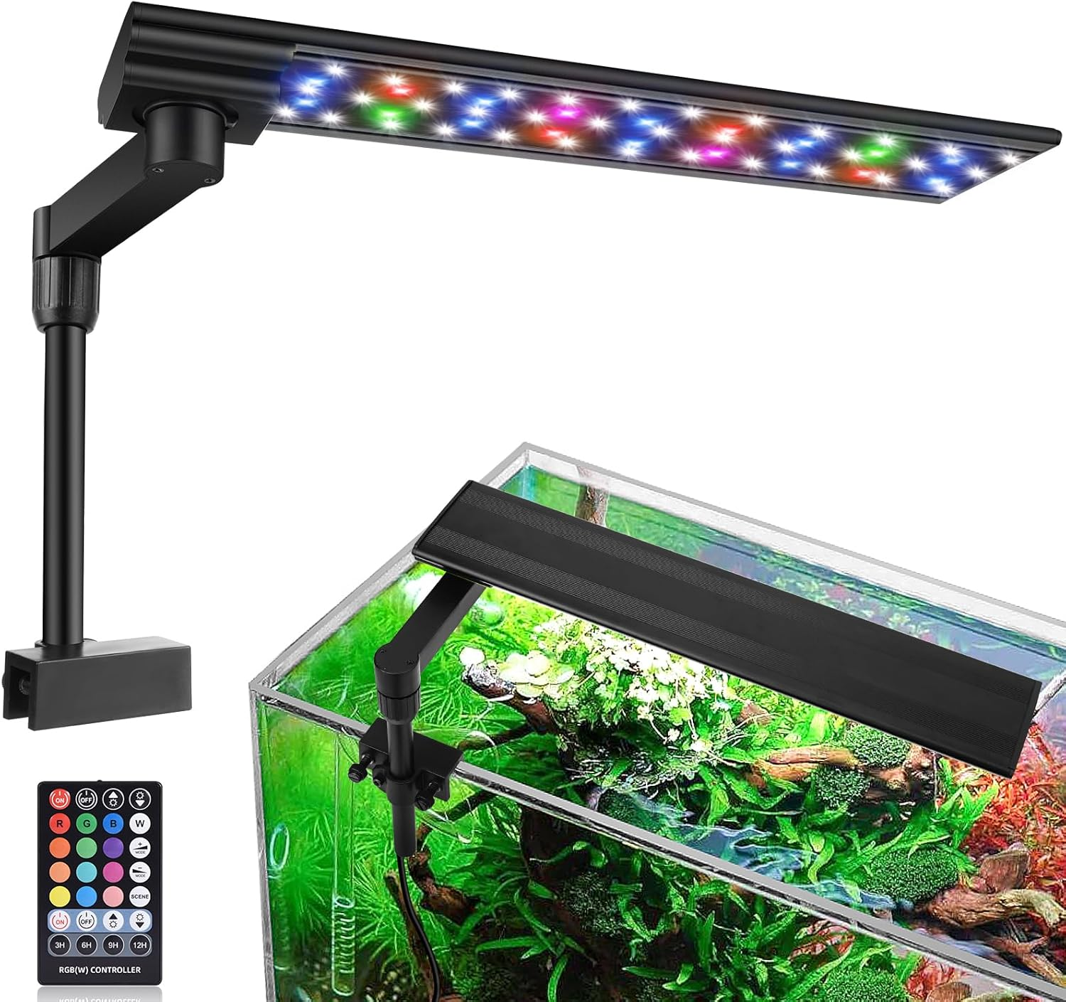 Zingbabu Aquarium Light, 30-50CM 20W Full Spectrum LED Clip on Fish Tank Light, 270&deg; Rotation Fish Lamp, Exclusive for 2-15 Gallon Fish Tanks, Freshwater Aquarium Lights for Plants image number 6