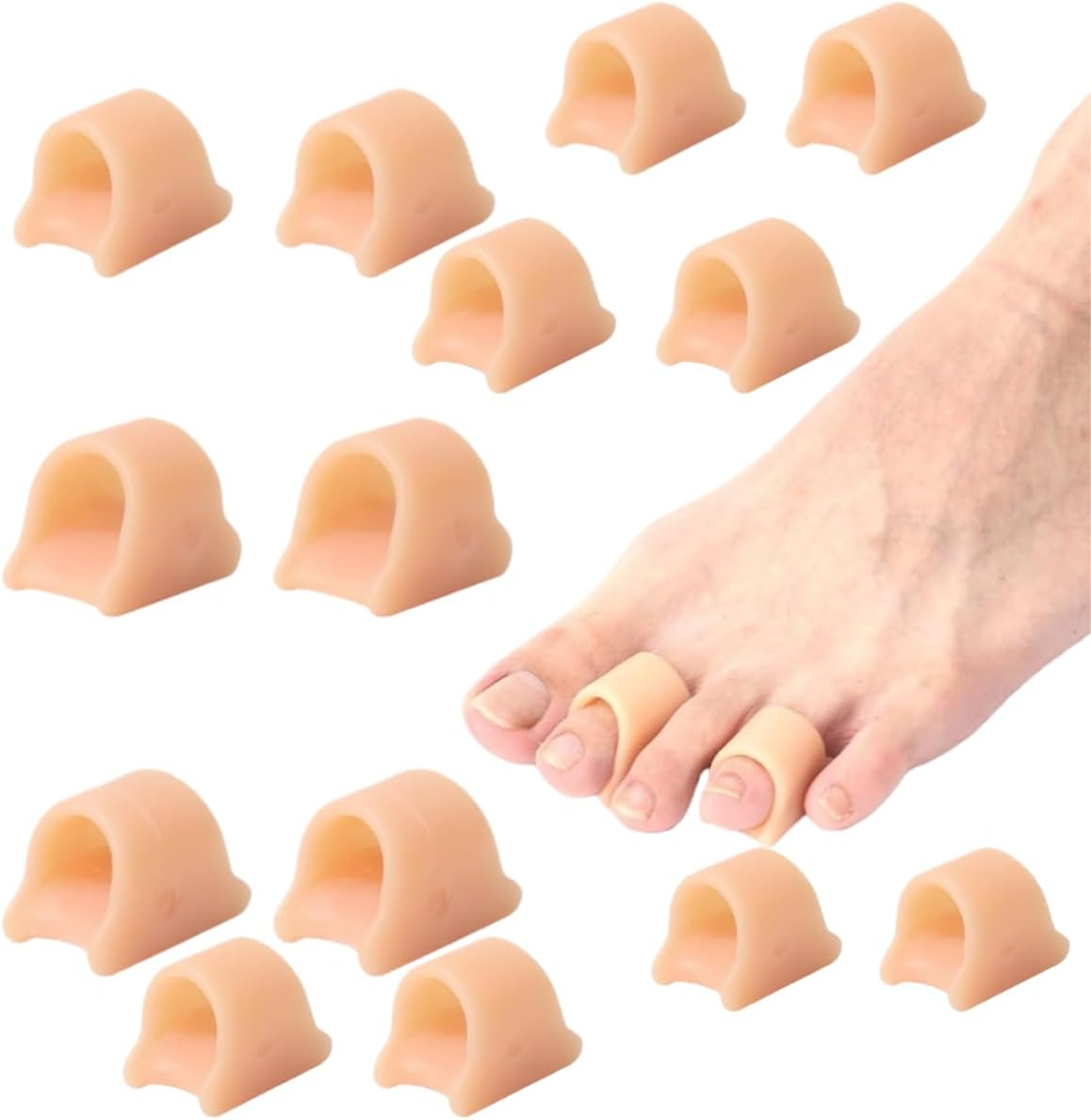 14Pcs Hammer Toe Straightener, Hammer Toe Corrector, Toe Straighteners for Curled Toes, Crooked, Bunion, Overlapping Toes (Size M & L) image number 6