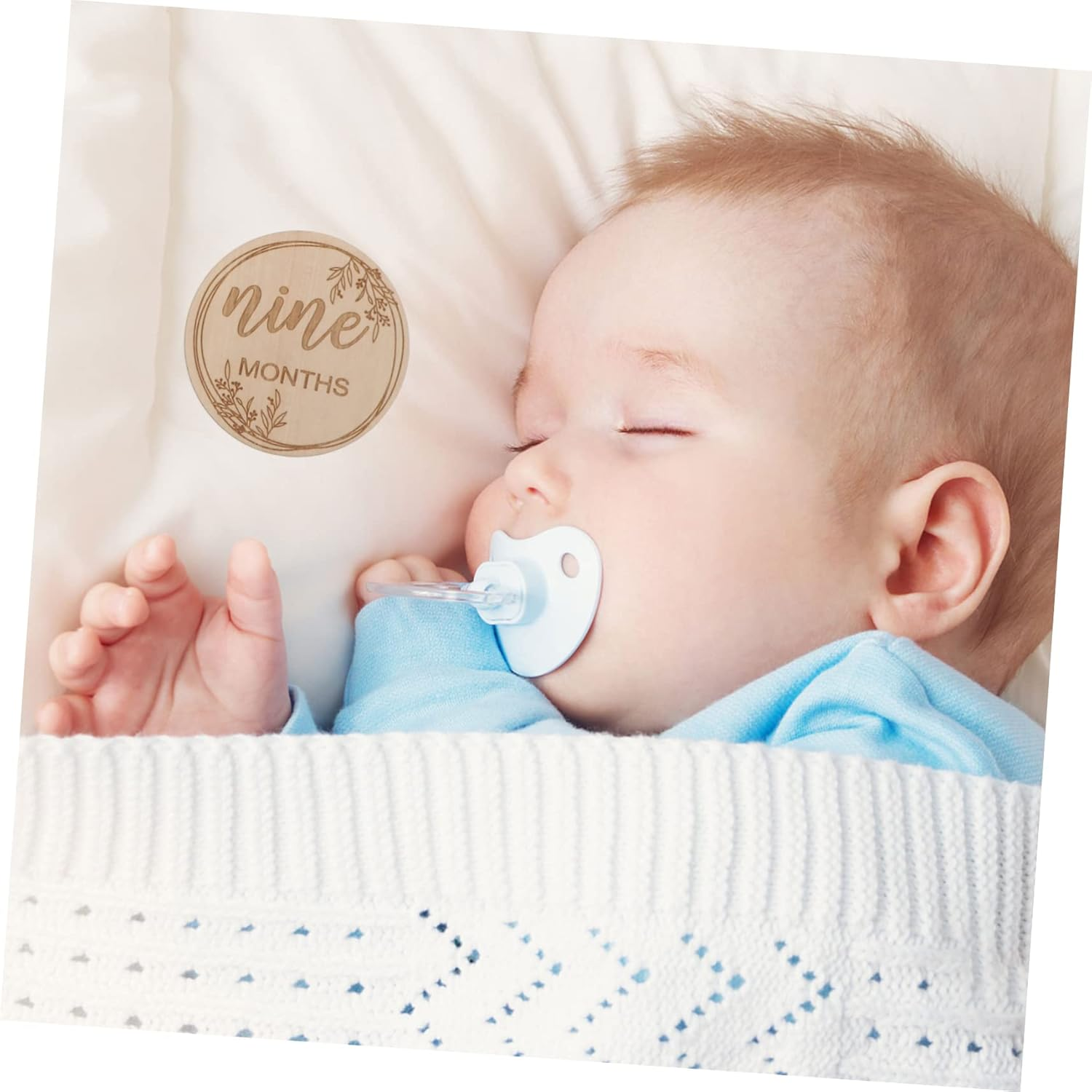 1 Set Milestone Cards Wooden Newborn Photography Props Growth Memory Keepsake Creative Design for Capturing Precious Moments for Boys image number 5