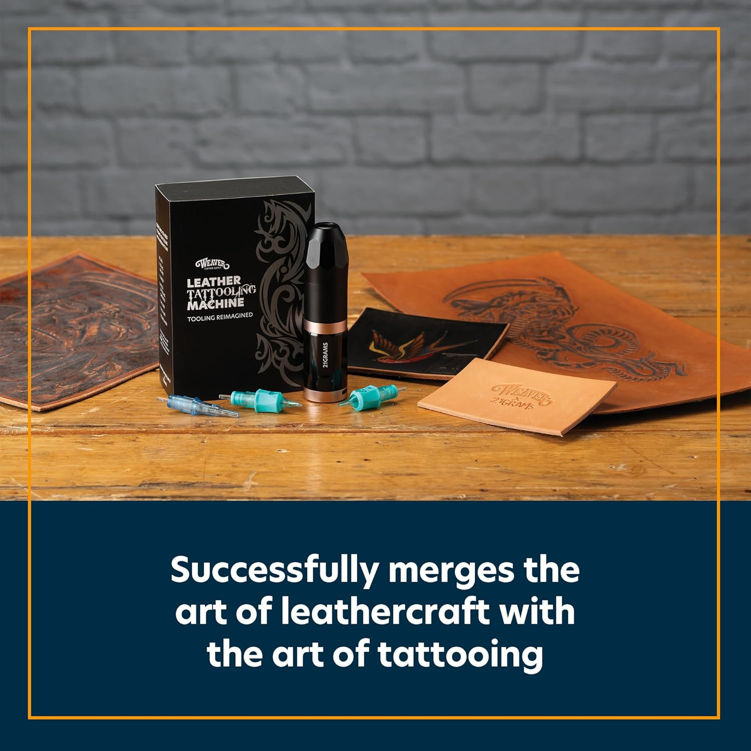 Weaver Leather Supply Tattooling&trade; Leather Embosser, Wireless Low Vibration Stamping Tool, Leathercraft Tool for Creating Tattoo-Like Designs image number 1