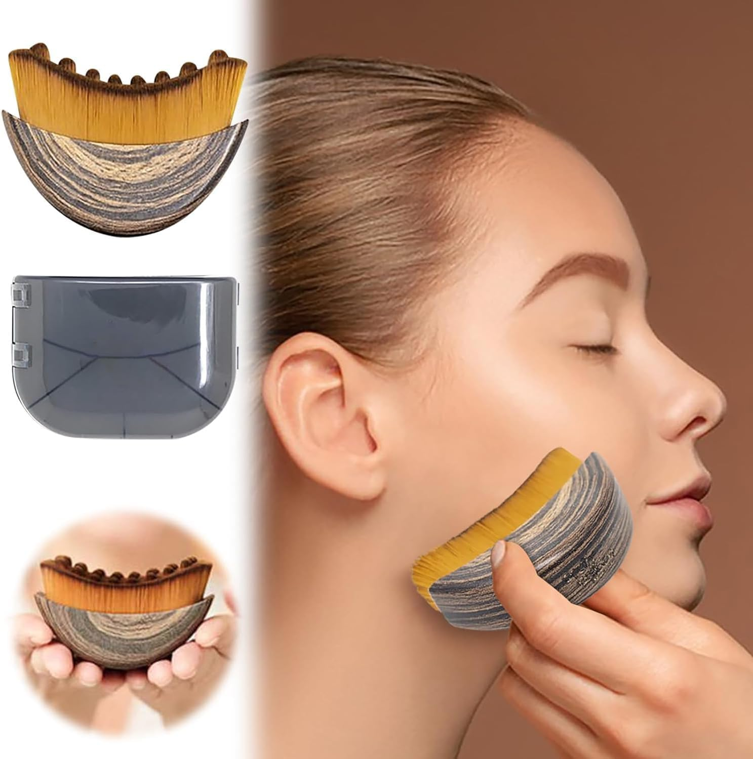 IKEEPVOX Lymphatic Contour Face Brush &ndash; Face Massager for Lymphatic Drainage & Contouring | Ergonomic Design for Precise Fit, Puffiness Relief & Fatigue Recovery (Bring Storage Case)​ image number 4