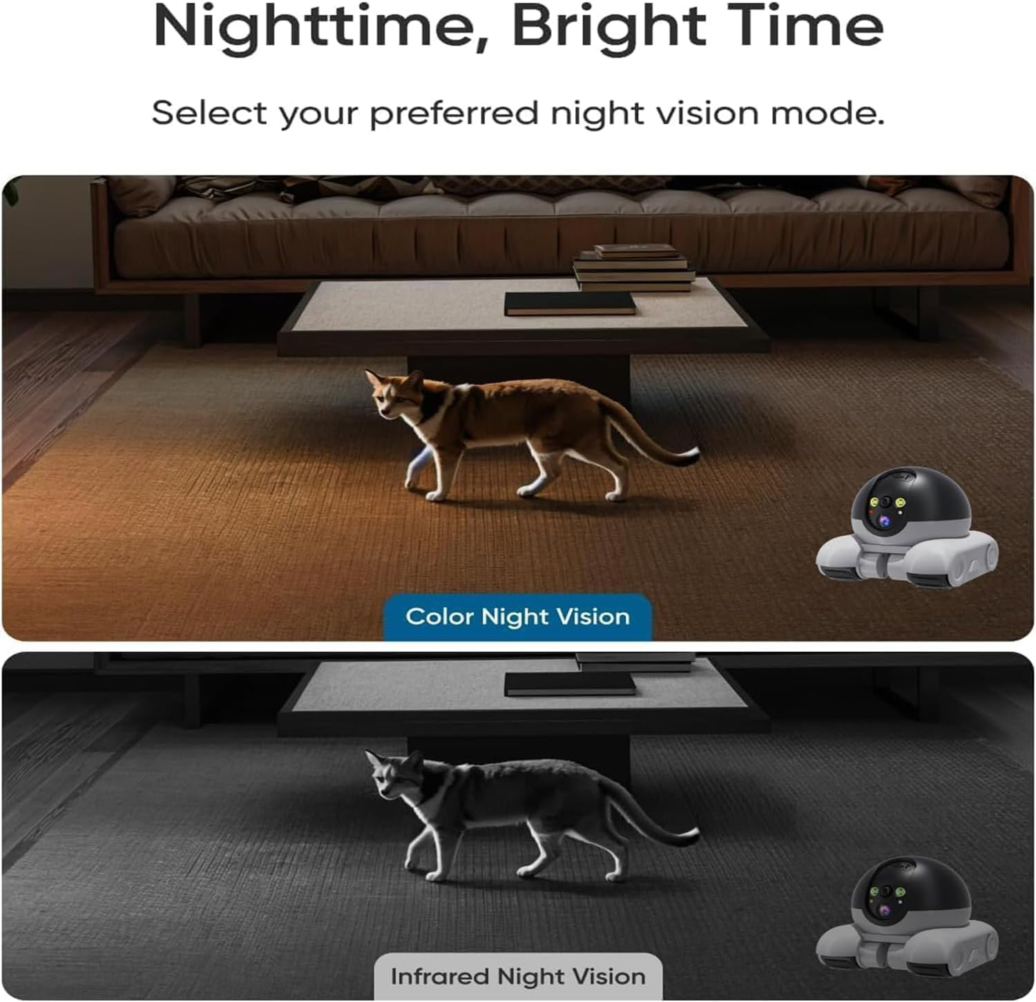 Quintin Camera, Robot Camera on Wheels, 360&deg; View Quintin Robot, 1080P HD Wi-Fi Mobile Pet Cameras with App Control, 2 Way Audio, Night Vision for Pet/Baby/Elderly (Wifi) image number 1