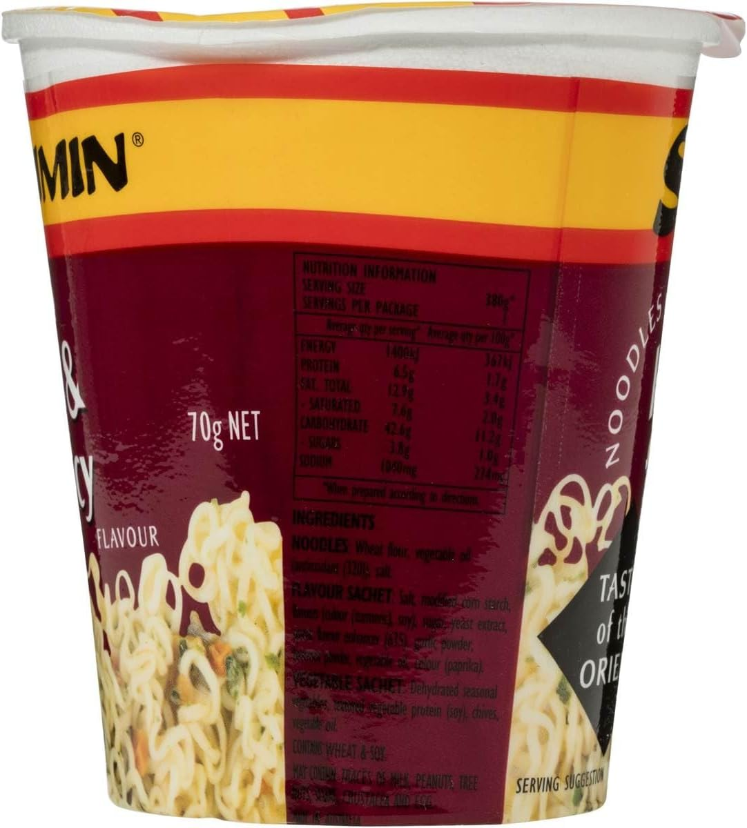 Suimin Cup Noodle, Hot and Spicy, 70G X 12 image number 2
