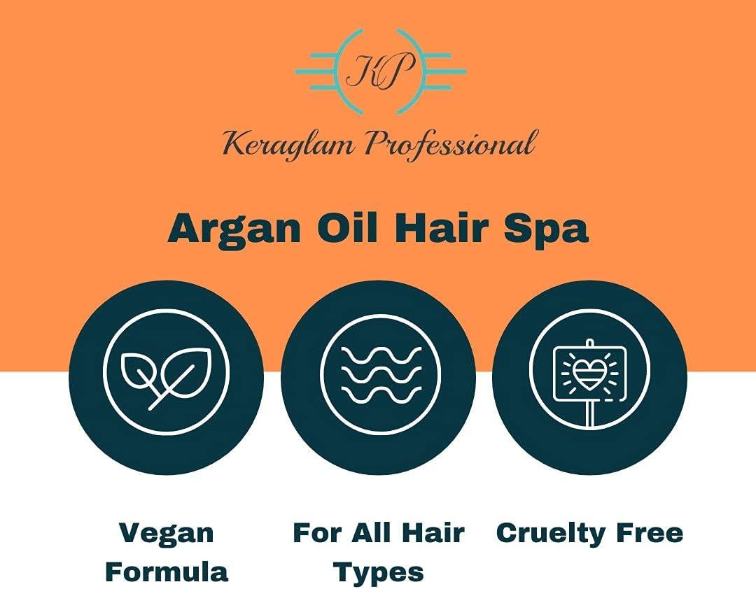 Keratine Professional Argan Oil Sulphate Free Shampoo & Keraglam Hair Spa Combo image number 3
