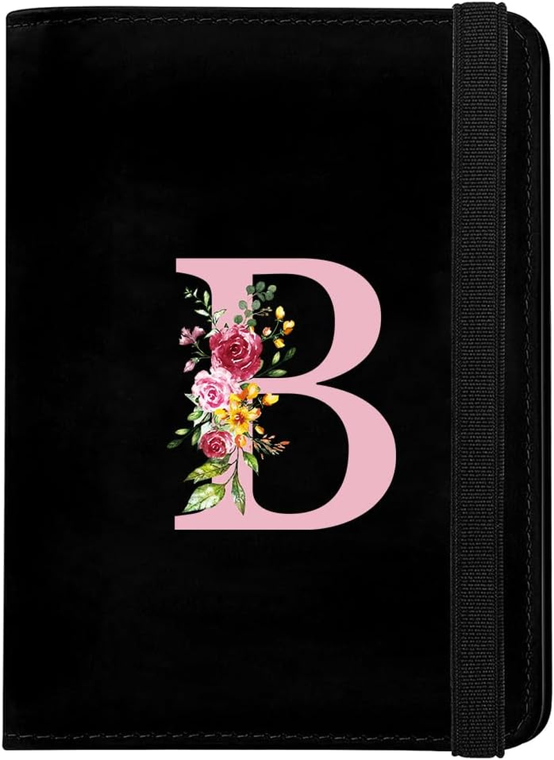 Passport Cover Passport Case PU Leather Passport Cover Passport Covers Personalised Passport Holder Case Passport Case for Credit Cards ID Travel Documents Black Initials