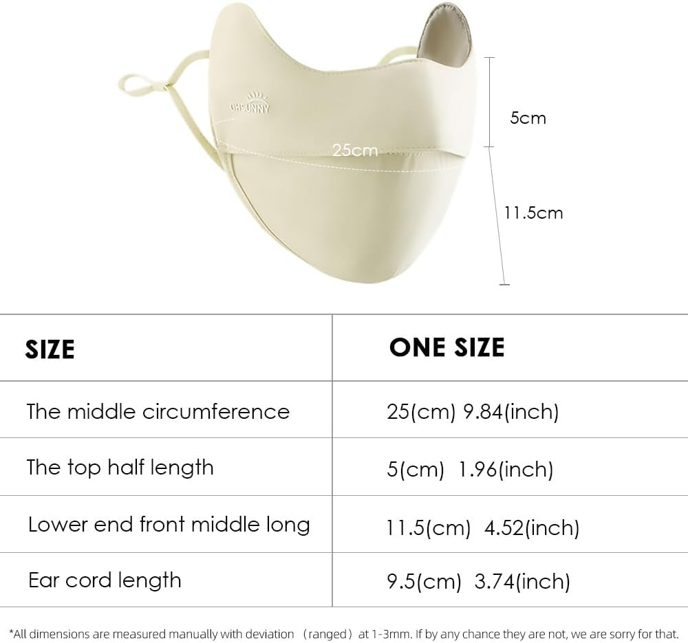 Men and Women UPF50+ Sun Protection Face Cover Cooling Breathable UV Mask with Nose Vent for Outdoor - Black(290） image number 6