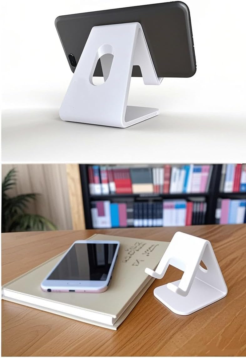 Cell Phone Stand, 2 Pack Plastic Desktop Holder Compatible with Iphone 16/15/14/13/12/11/SE, Android Smartphones & Tablets, Desk Accessories