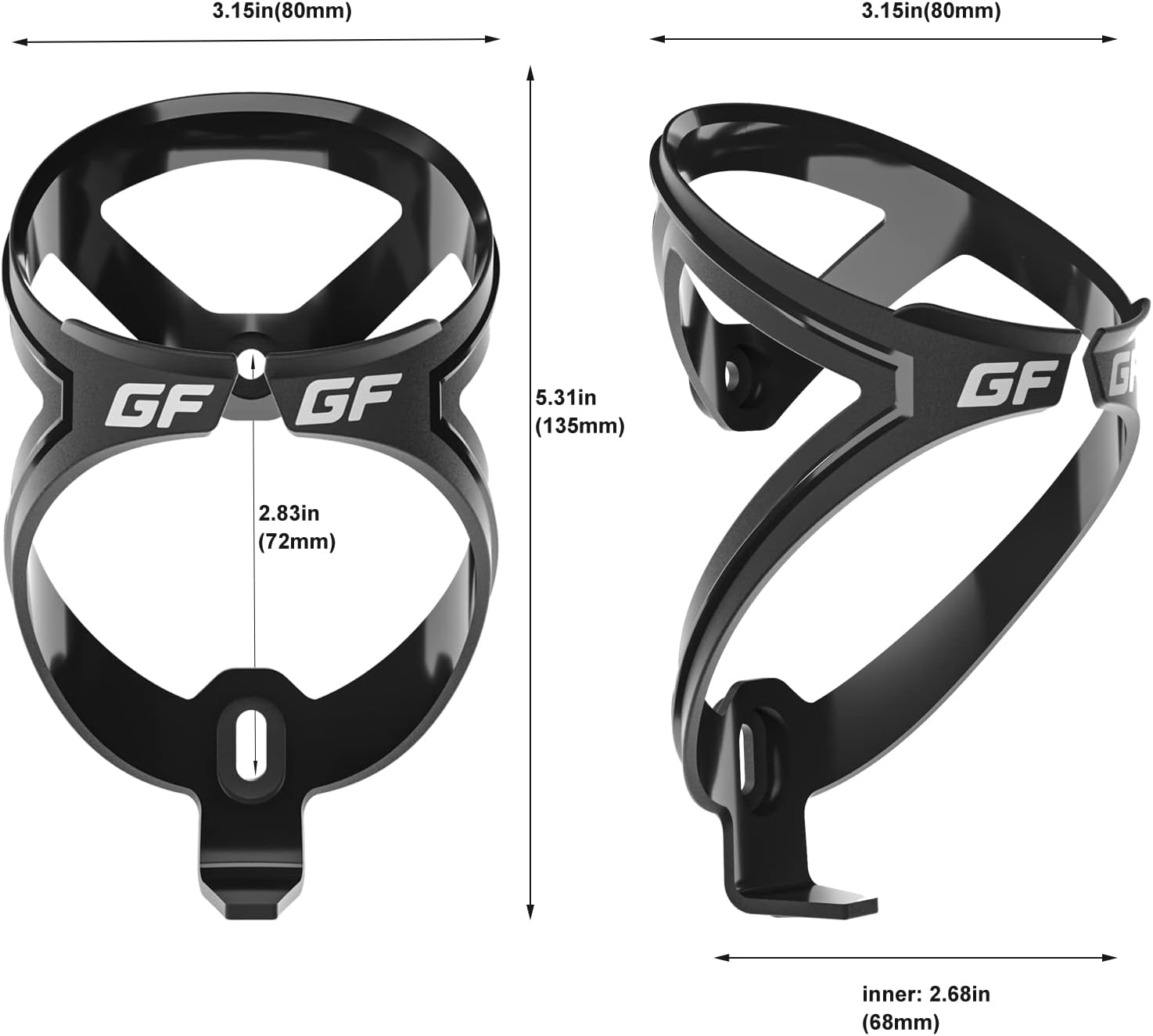 GEMFUL Bike Water Bottle with Holder Combo Lightweight 750 Ml 24Oz Cycling Bottles and Cage for MTB Rode for Road MTB Bicycle (Black) - Black With Cage image number 6