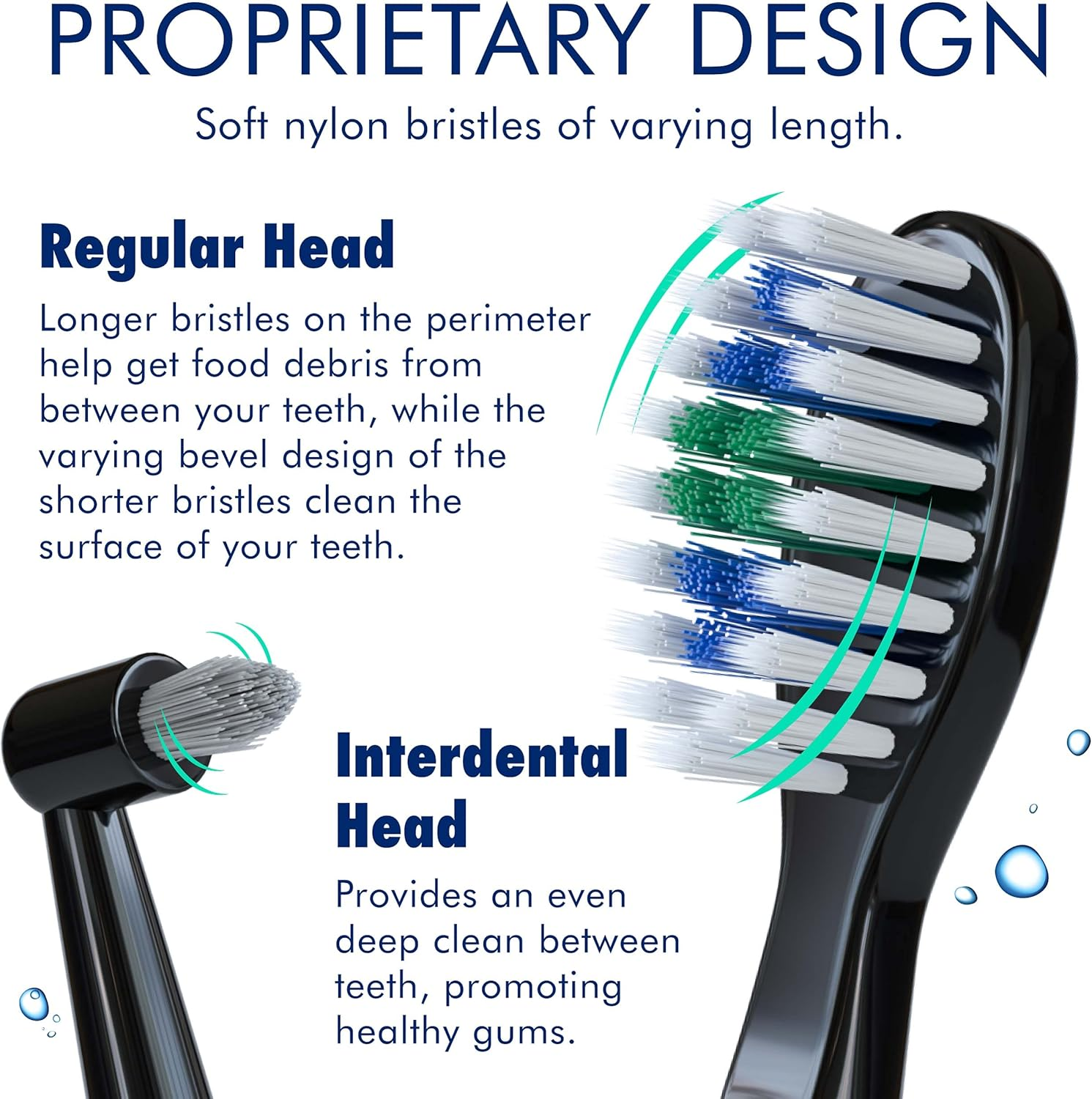 Sonic-Fx DUO Dual Handle Whitening Electric Toothbrushes - 3 Modes with Smart Timers - 12 Brush Heads & 2 Interdental Heads with Charging Dock (His & Hers) - Black image number 4