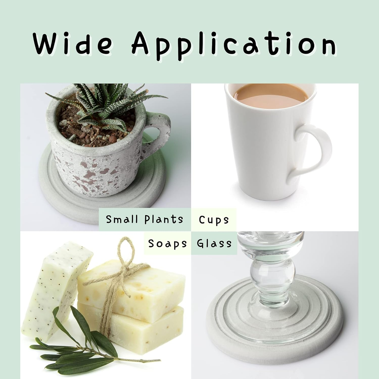 SKYLAR LIFE Absorbent Diatomite Coaster for Drinks and Plants, Fast Water Absorption, Non-Slip, Odorless, Eco-Friendly, Set of 4 image number 6