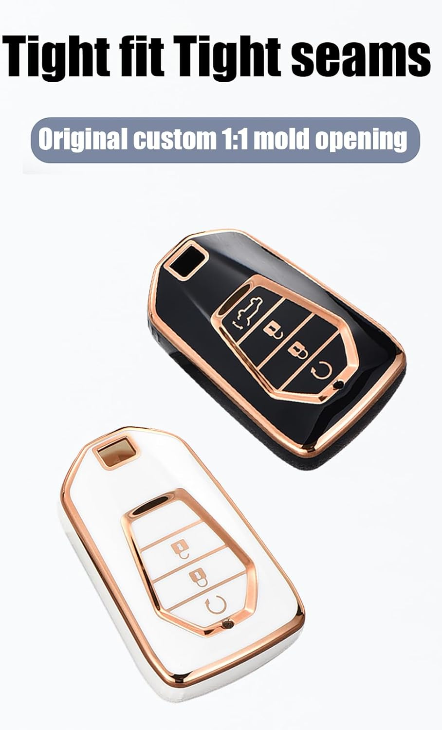 Ontto TPU Car Key Fob Cover Fit for Isuzu D-Max MU-X D Max AT35 for Mazda BT50 Pickup 2020 2021 2022 Onwards Key Holder Smart Case Shell Keyring Keychain Protector Accessories 3 Buttons Grey - 3 Buttons-Grey image number 5