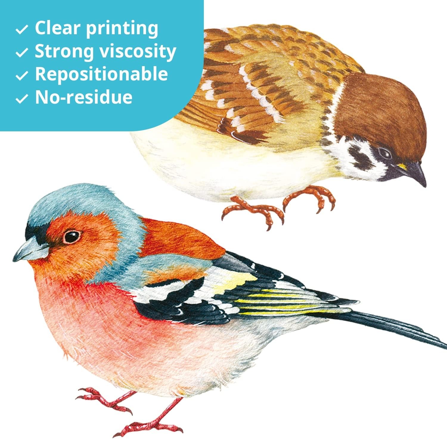 DECOWALL DS-8063 25 Little Birds Wall Art Stickers Colourful Flying Bird Wall Decals Removable Home Garden Tree Decor Window Poster Bedroom Kitchen Living Room