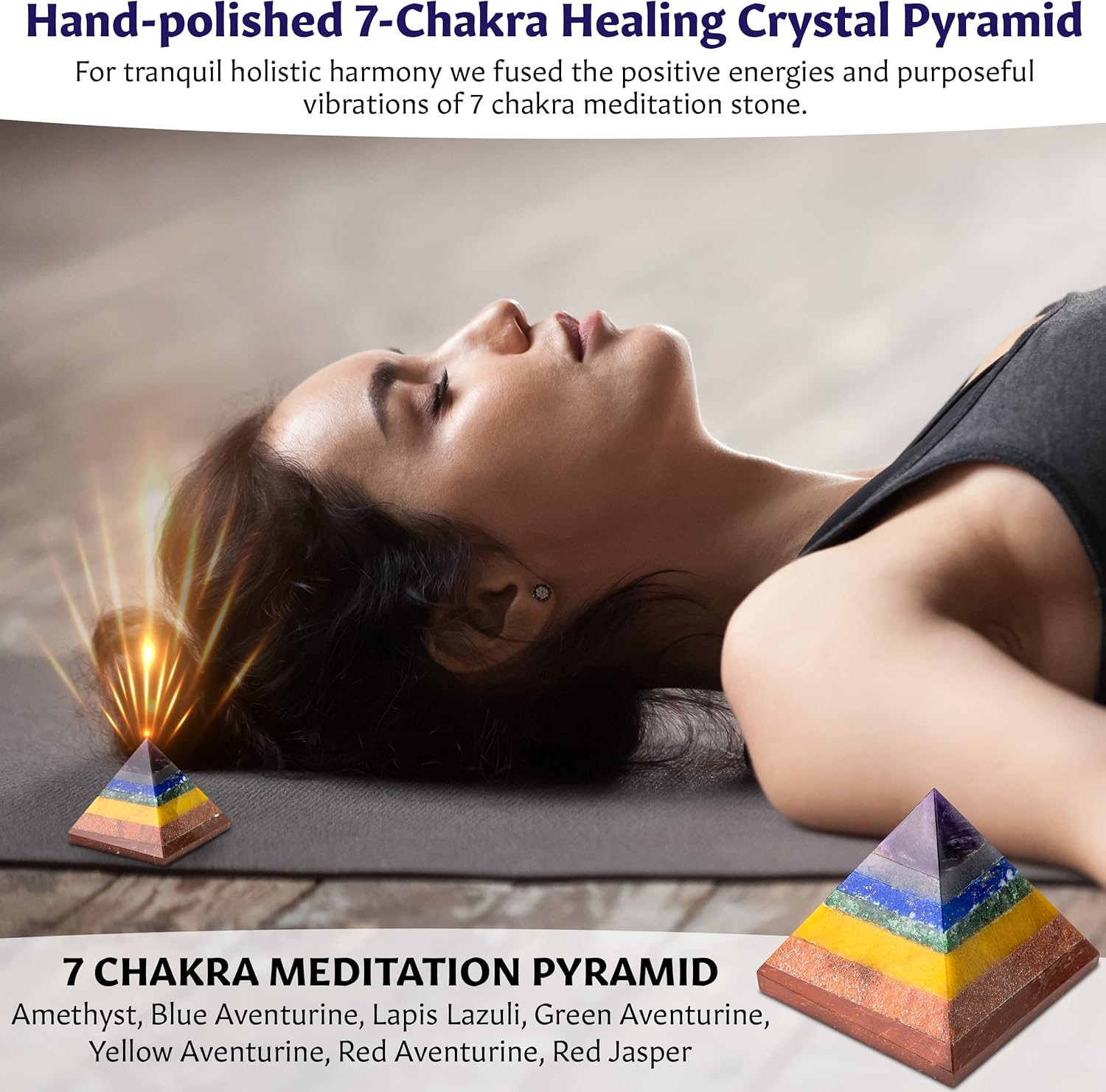 Shika Wellbeing LUXURY SLEEP WELL Pamper Gift Set for Women 100% Silk Lavender Eye Pillow, Pillow Mist, Aromatherapy Candle, Relaxing Bath Salts, 7 Chakra Pyramid Crystal MADE in UK image number 1