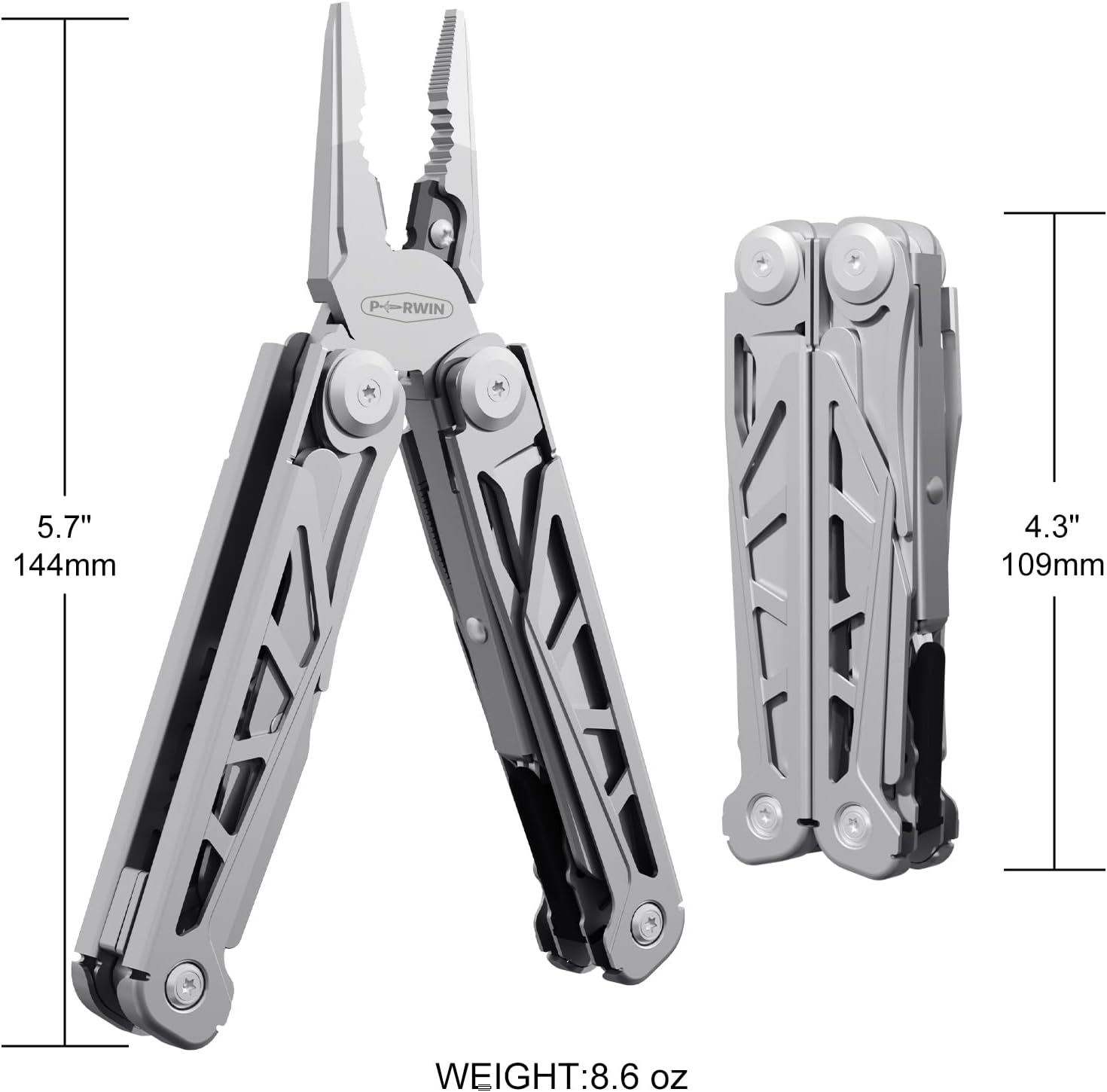 Multitool, 17-In-1 Multitools Pliers with Nylon Sheath, Professional Multi-Tool for Survival, Camping and Hunting by PERWIN image number 4