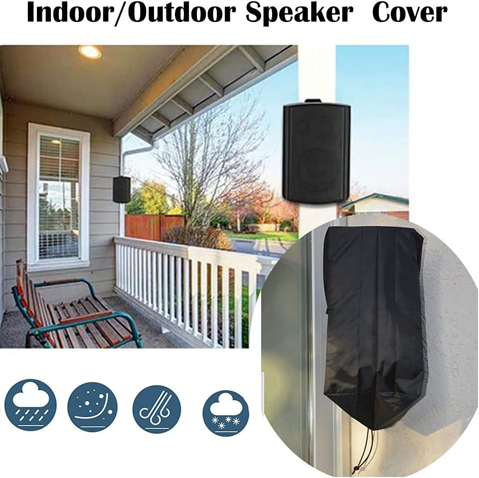 UCARE Speaker Covers Wall Mountable Waterproof Anti-Uv Speaker Covers for Indoor Outdoor Speakers Oxford Dustproof Patio Speakers Sound Stand Cover (One Cover) image number 6