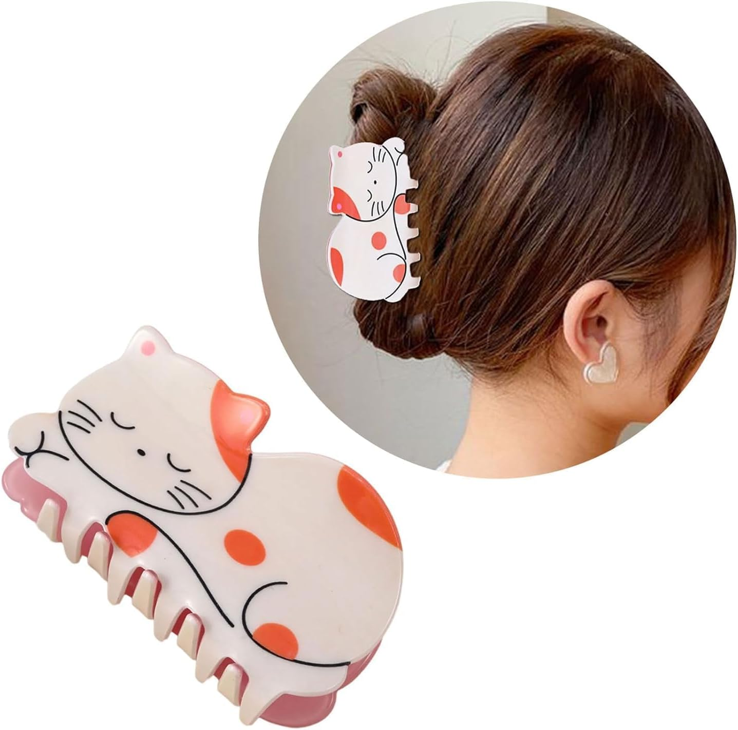 Pink Pig Delicate Hair Clip Hair Claw Stylish Pig Hair Grip Animal Fastener Accessory for Various Occasion Acrylic Grab Clips and Barrettes image number 2