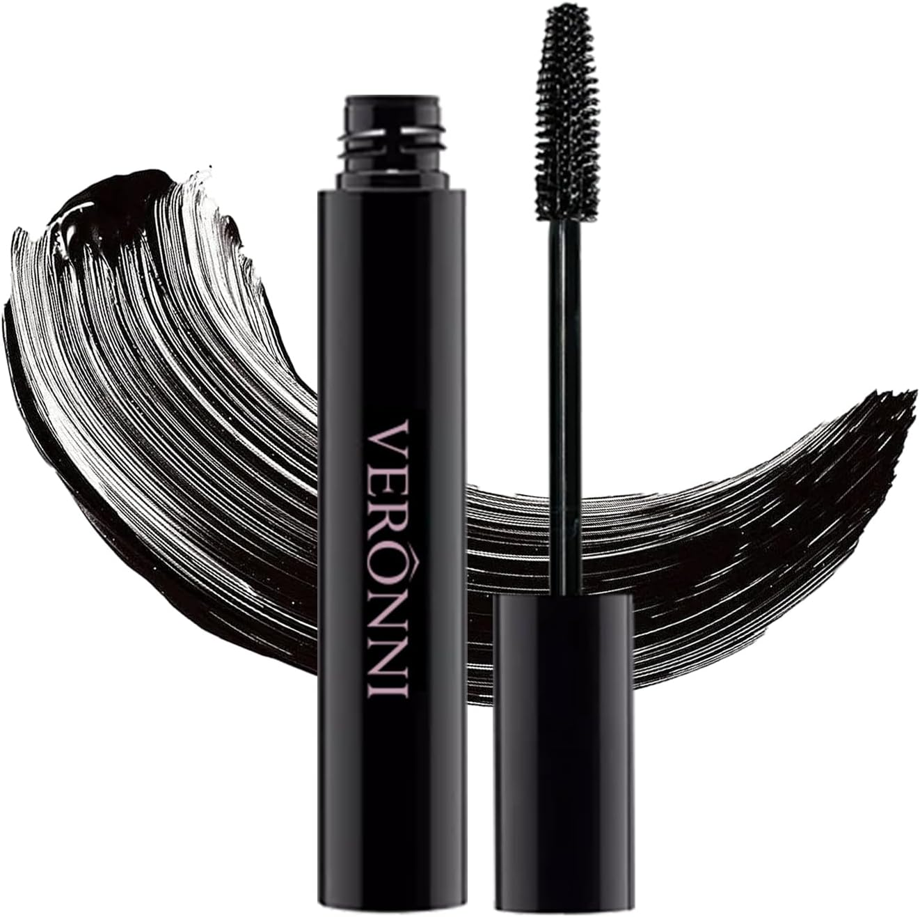 VERONNI Black Waterproof Mascara, Curling Thick Lengthening Eyelash Mascara, Lifts and Extends Lash Length, Clump Resistant, Non-Smudge Eyelash Colorful Extension Curl Mascara Makeup (Black)