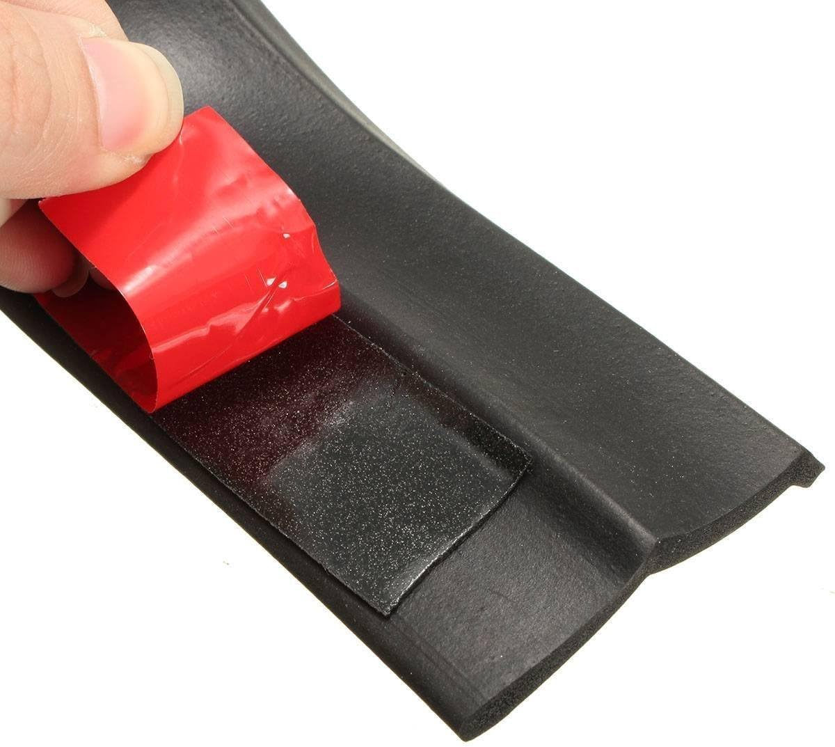 Wefoonlo Universal Car Front Bumper Spoiler Rubber Sticker Lip Splitter Body Skirt Protector, 2.5M/8.2Ft (Black) image number 3