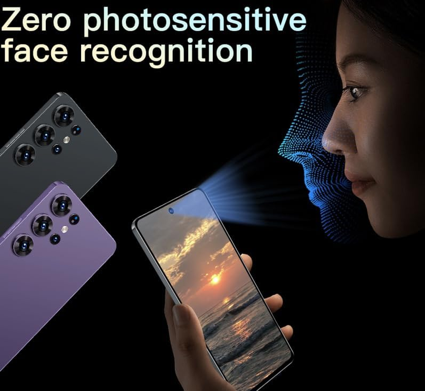 Aidekunlin Unlock Phone, 6.56 Inch Screen, 2G RAM and 64G ROM, Front and Rear Cameras, Support Dual SIM Card Frequency Band 3GWCDMA: 850/1700/1900/2100Mhz (300Purple) - Deep Purple image number 3