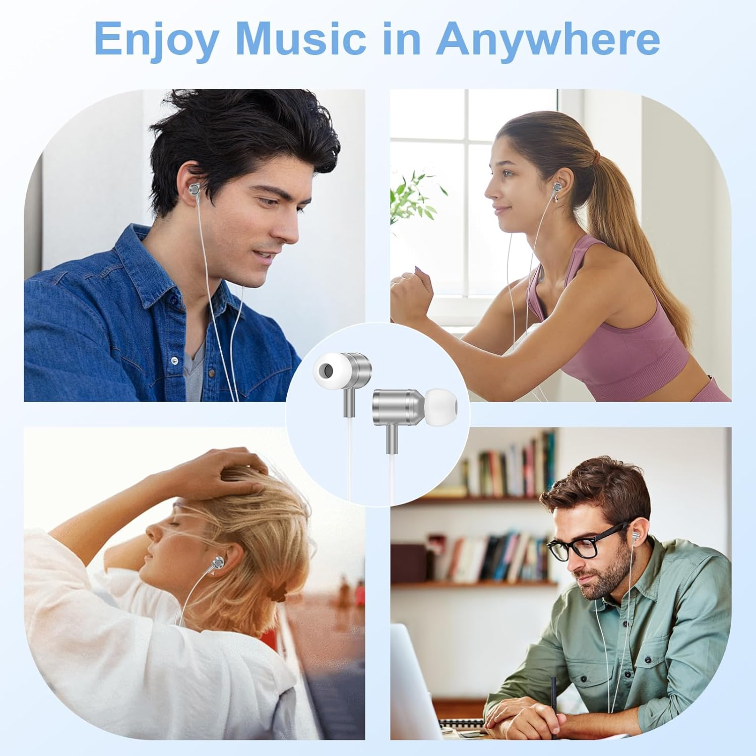 For Iphone 17 Pro Max USB C Wired Ear Buds for Iphone 17 17 Pro 17 Air 16E 16 Pro Max 15 plus 15,USB Type C Headphones with Microphone Earphone Earbuds for Samsung Galaxy S25 Ultra S24 S23 A17 A36 A56 image number 6