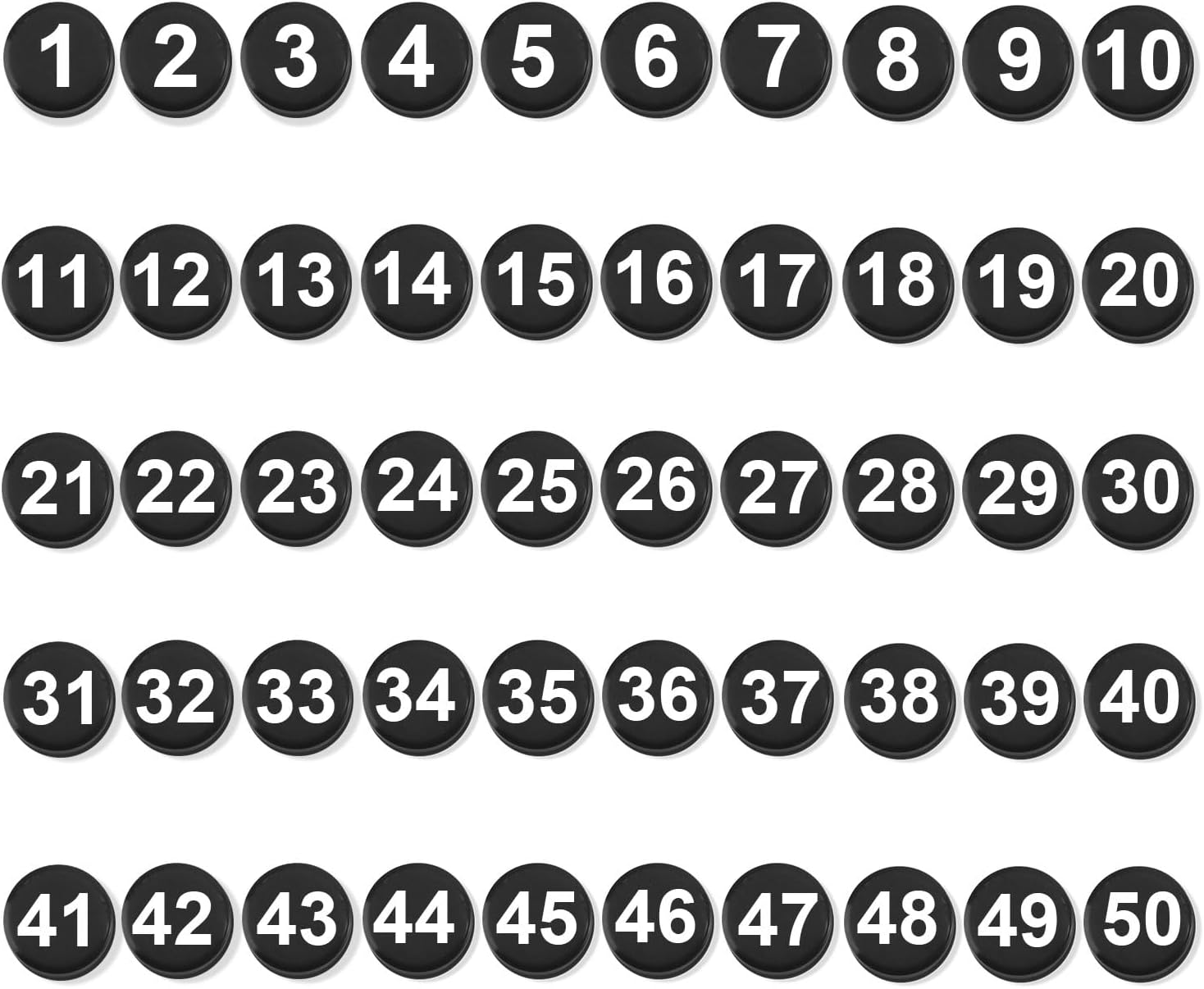 Gosknor 50Pcs Magnetic Numbers, Pink, 0.8" Round, Plastic, Playful Functional, Classroom Office Home, 50 Pieces