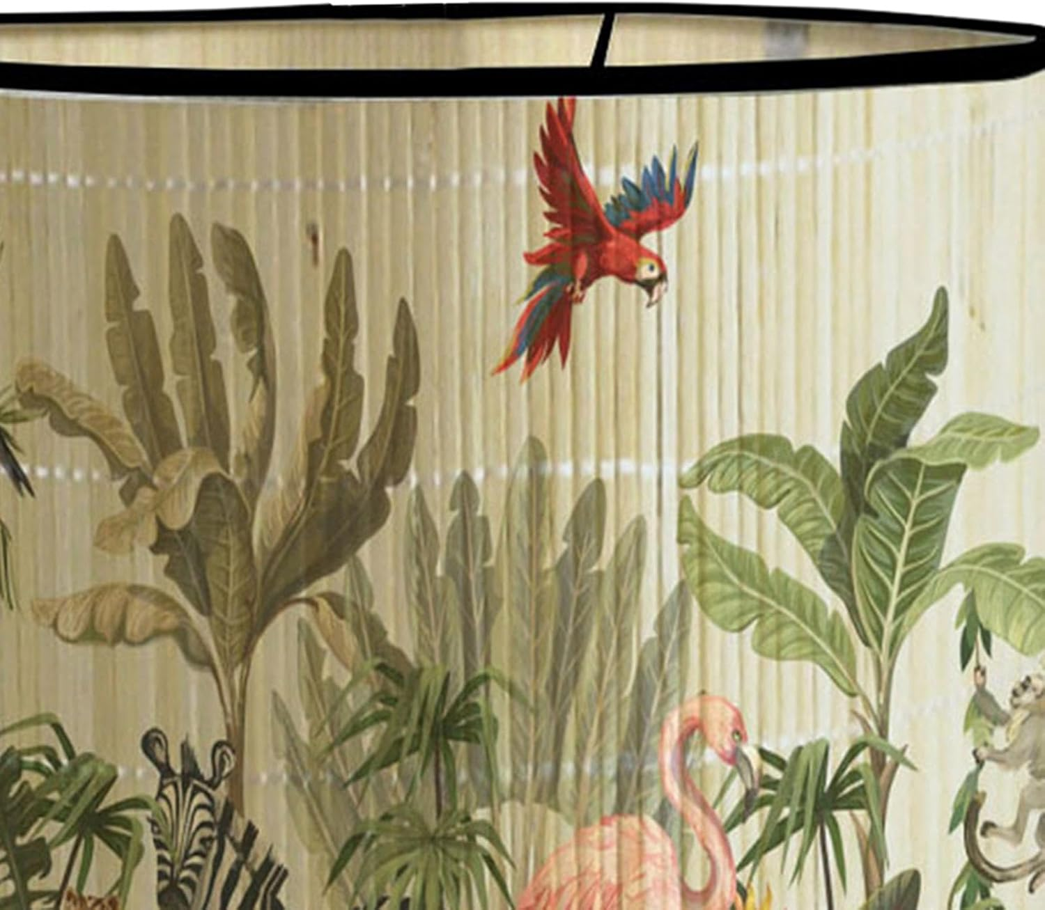MFMEXUL Bamboo Lampshades, Drum Lampshade, E27 Removable Rod, Japanese Lampshade for Floor Lamps, Desk Lamps, Birds, as Described - Flower Birds image number 2