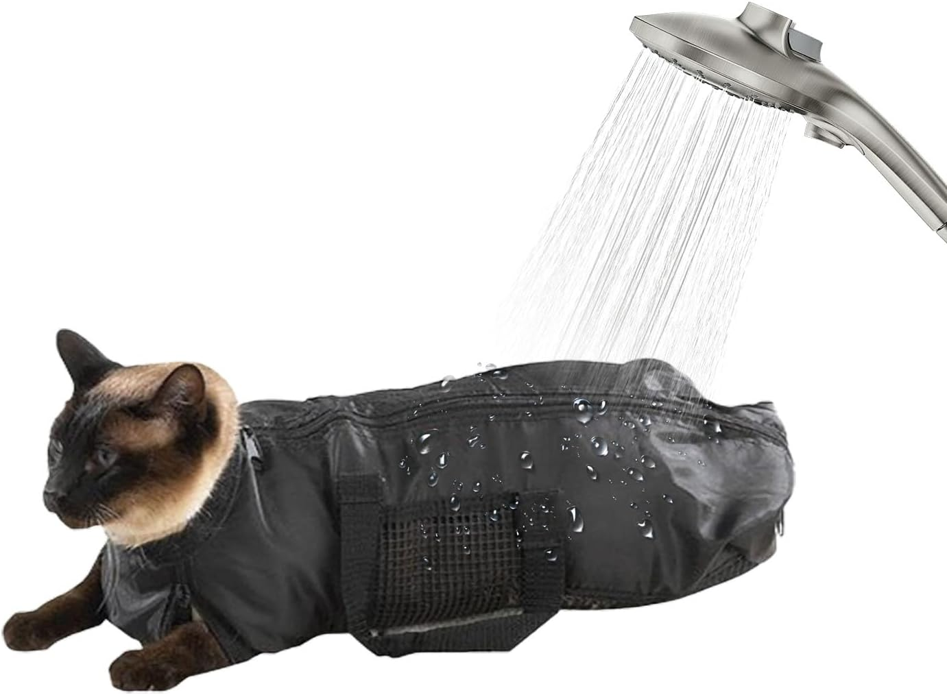 Cat Grooming Bag, Pet Mesh Bath, Durable, Multifunctional, Breathable, Restraint Cat Bag for Bathing, Injecting, Examining Nail Cutting image number 5