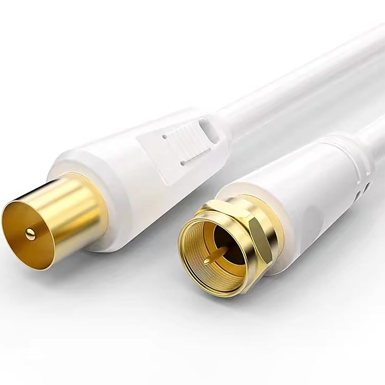 Tunghey RG6 Coax Cable, PAL to F-Type TV Cable Wire, High-Speed Internet, Broadband and Digital TV Aerial, Antenna Wire for TV DVD VCR Sky Virgin and More (5M) - 1M image number 3