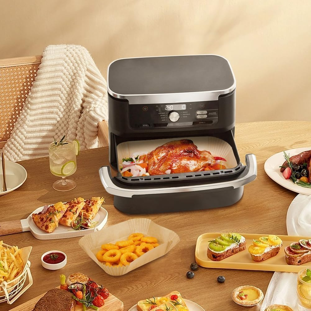 180PCS Air Fryer Liners for Ninja Foodi Flexdrawer Af500Uk10.4L/Instant Versazone Dual 8.5L/Duronic 9L Air Fryer, Air Fryer Accessories Disposable Parchment Paper for Air Fryer image number 1