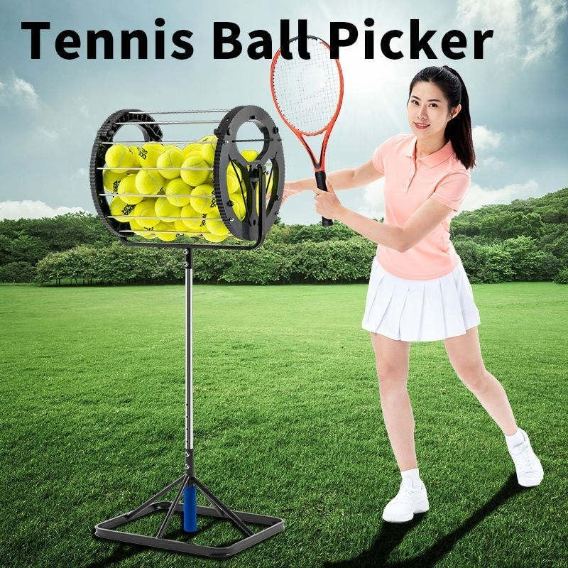 SPP Tennis Ball Retriever & Hopper Roller Stand - 80 Balls Capacity | Easy Ball Pickup, Durable Storage Trainer for Tennis Courts & Practice image number 1