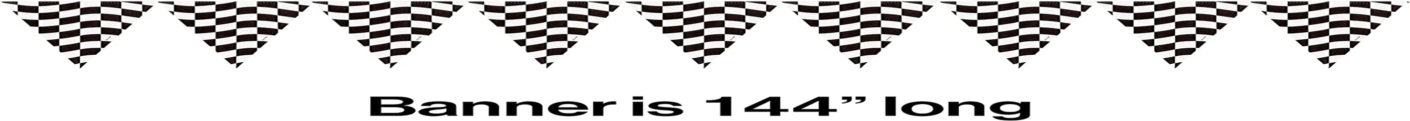 Creative Converting Black and White Check Flag Pennant Banner image number 1
