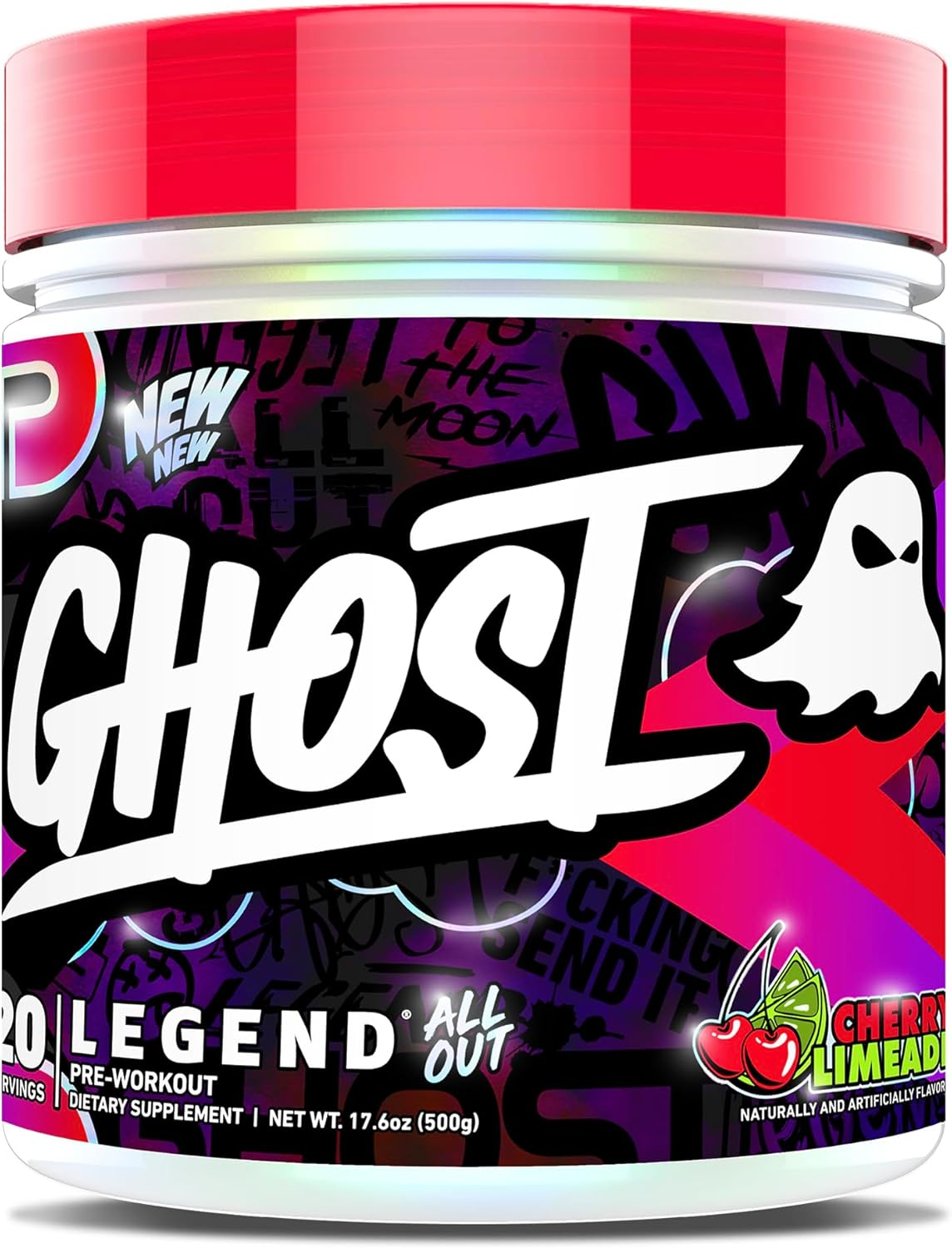 Ghost Legend All Out V2 20 Servings Pre-Workout Powder, Cherry Limeade image number 3