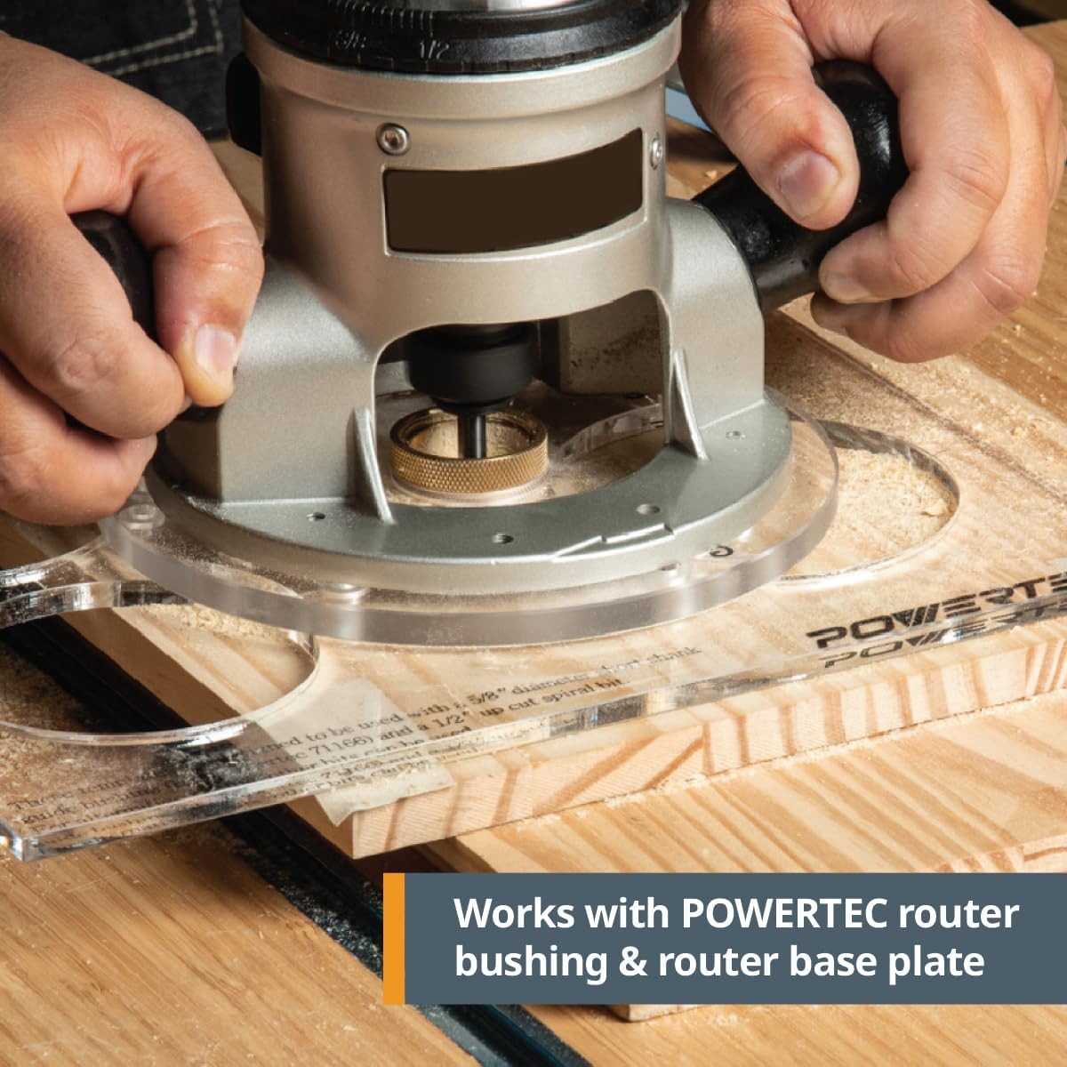 POWERTEC 71120V Clear 1/4" Thick Acrylic Picture-Hanging Keyhole Template for Routing Picture Frame and Woodworking, 1 PK image number 6