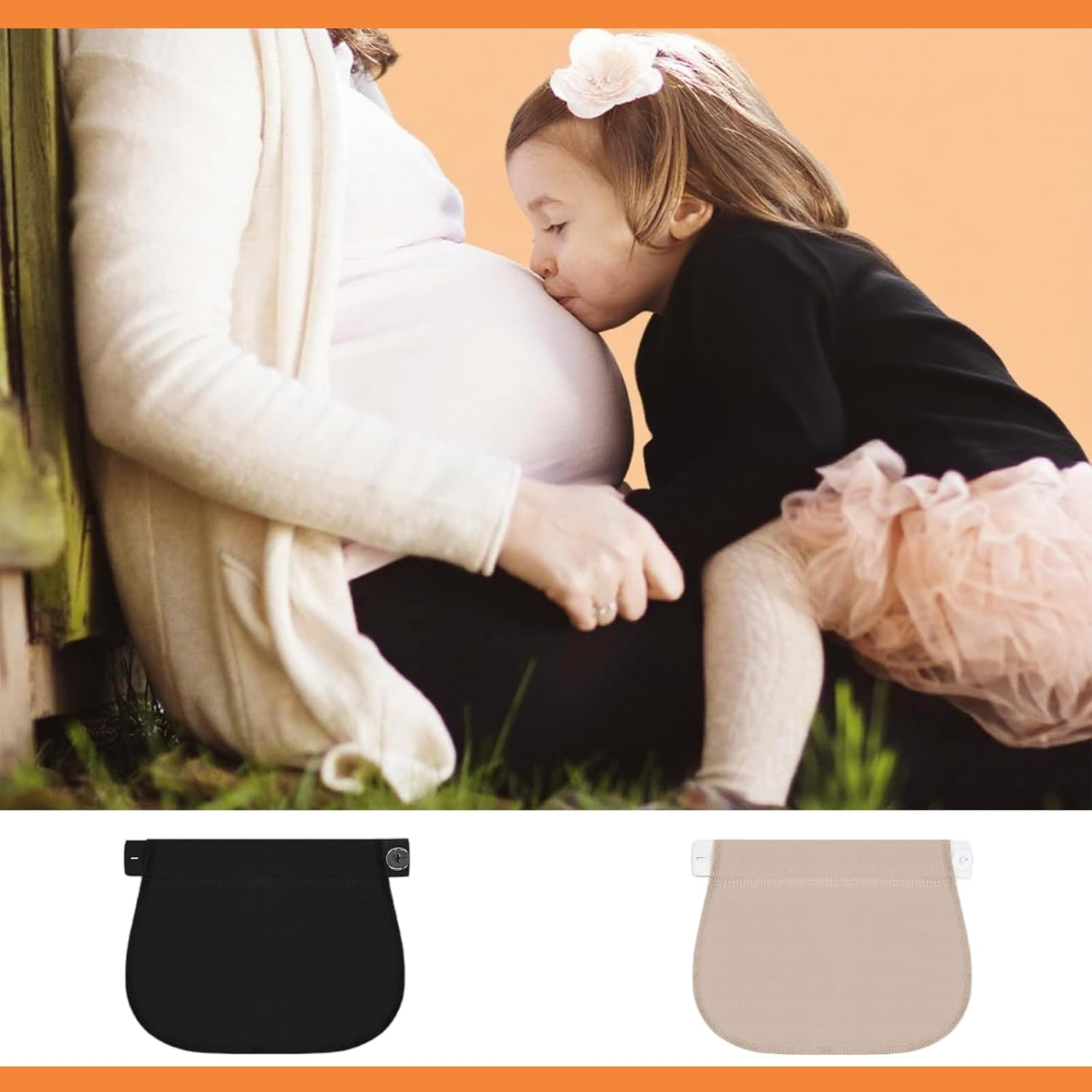 Zvorgath Maternity Pants Extender - Adjustable Waistband Extender for Pregnant Women, Elastic Waist for Men and Women (2 Pieces) image number 5