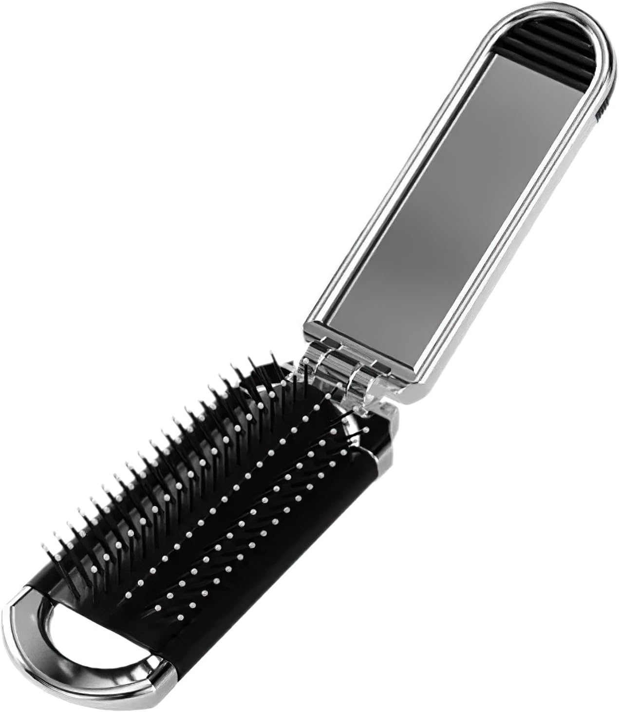 Portable Travel Brush,2 Pcs Travel Hair Brush with Mirror,Mini Hair B-Rush,Foldable H-Air Detangling B-Rush with M-Irror,Small Foldable Hairbrush,Compact H-Air Comb with Mirror,Mini Pocket Size Comb image number 1