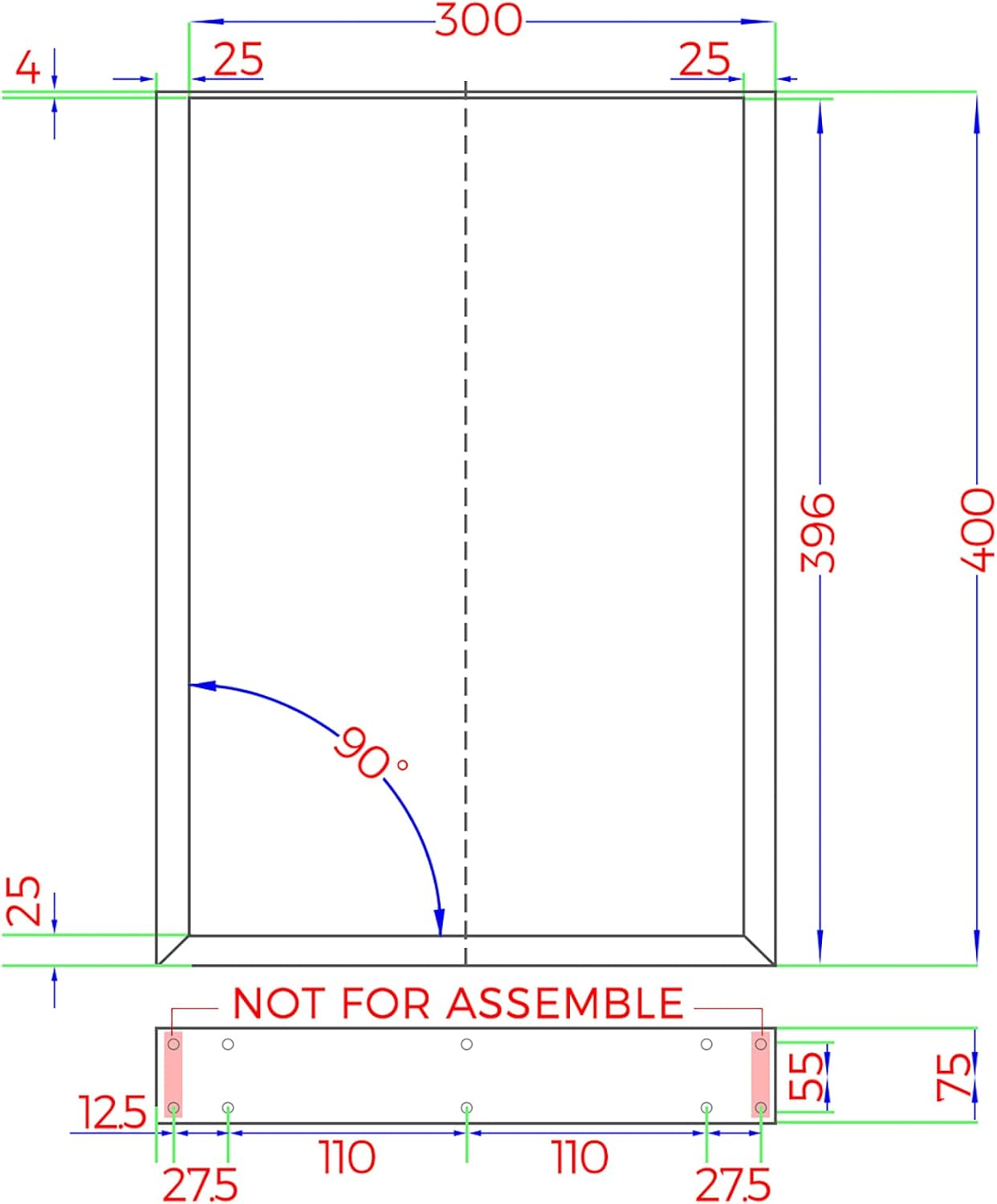 Oikiture Table Leg Desk Coffee Dining Furniture Hardware Metal Legs X2 Home Improvement Bench Box Steel DIY Industrial Rectangle 40 X 30CM image number 1