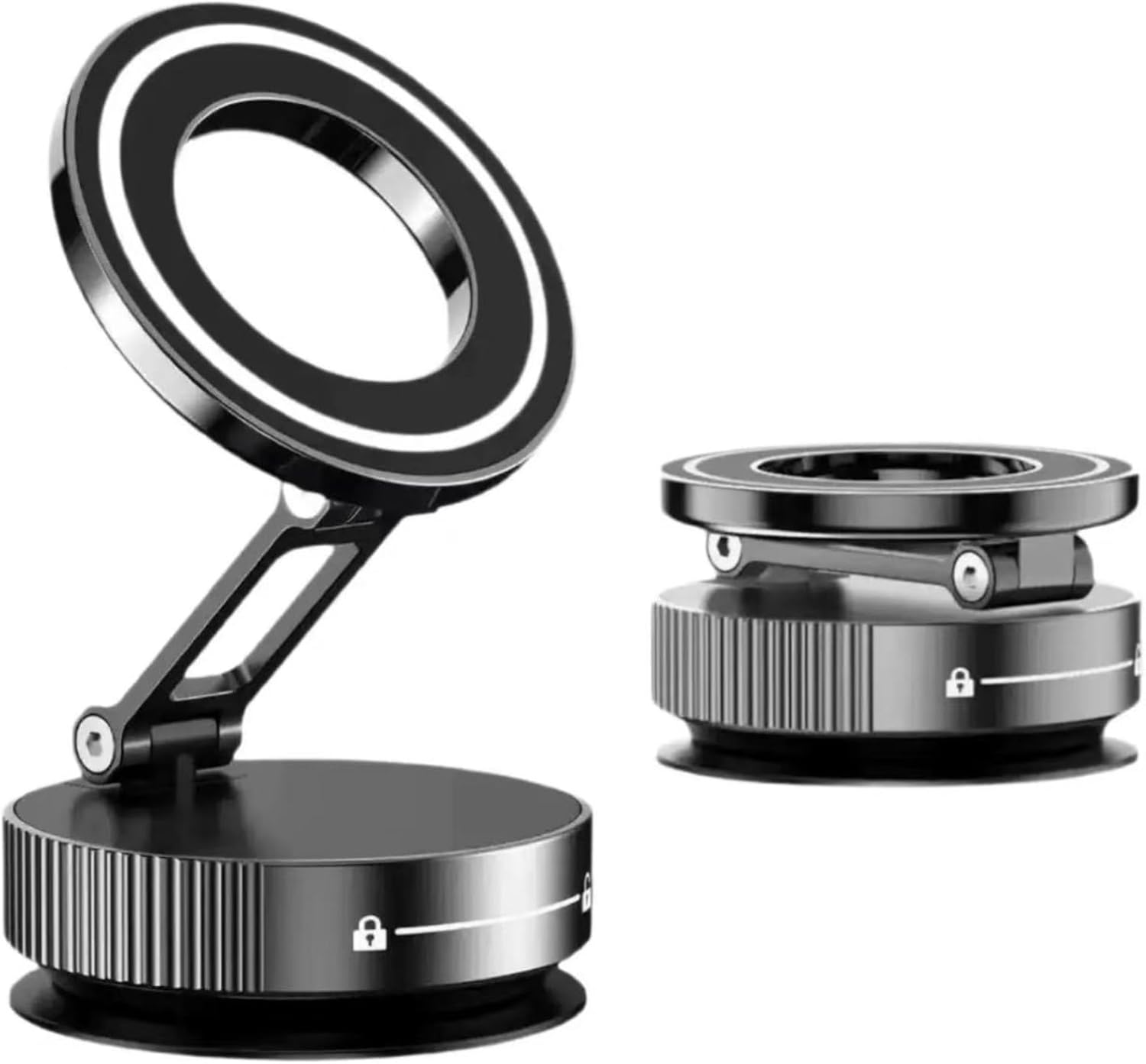 Smartphone Mount, Magnet Car Mount, Super Strong Magnetic Force of Vacuum Suction Cups,High-Grade Alloy Material, 360 Degree Rotating Base, Foldable image number 2