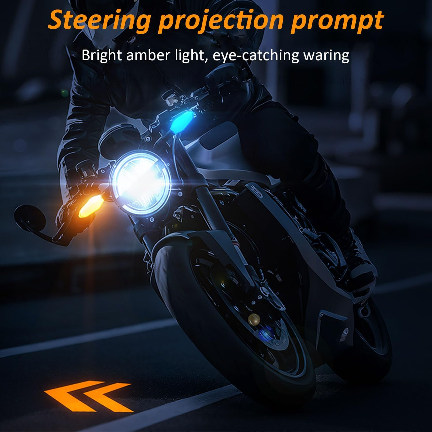 2 PCS LED Turn Signal Lights Projector for Motorcycle,Motorcycle Turn Signals,27 Lighting Modes RGB Flowing Daytime Running Lights, Motorcycle Turn Signal Lights with Arrow Projection