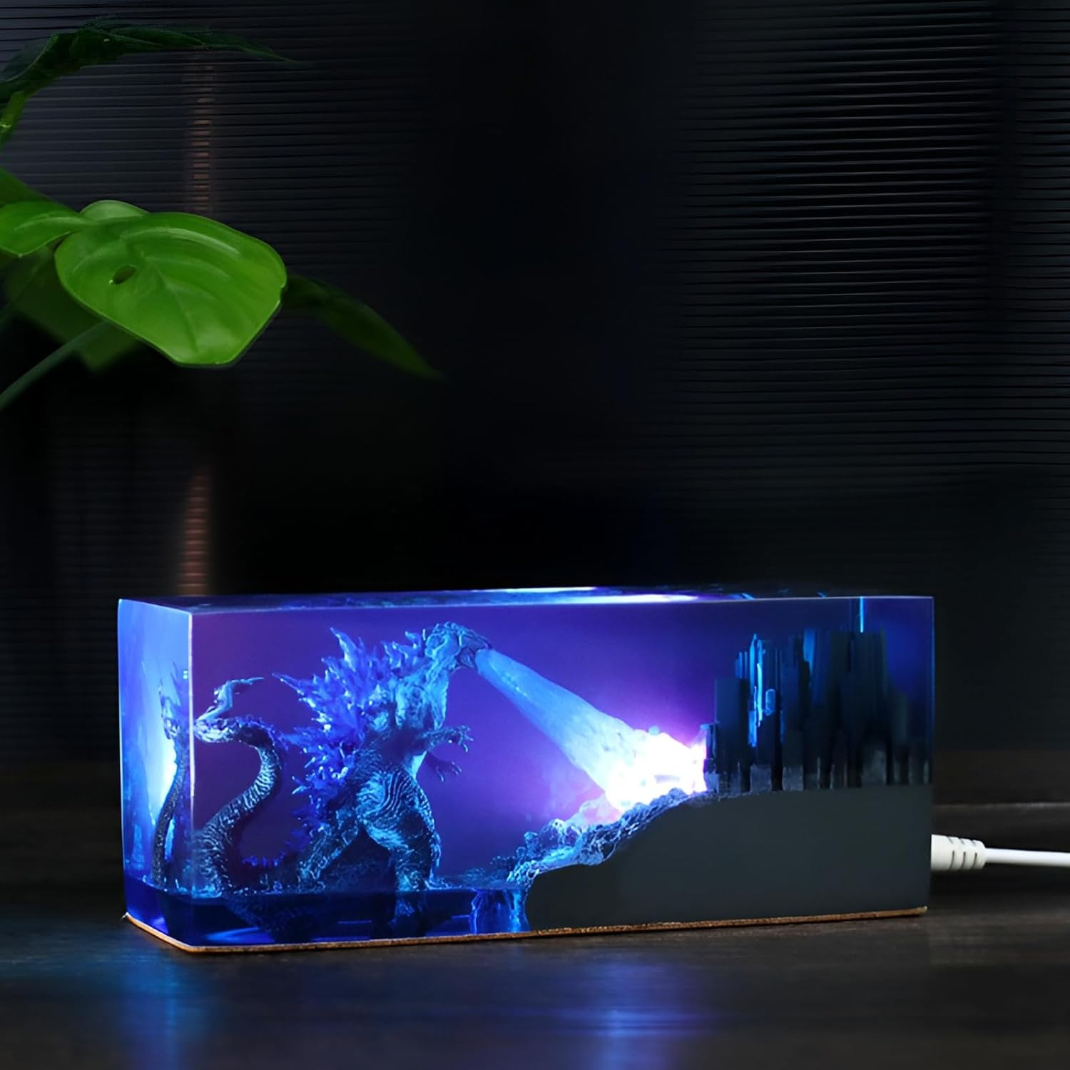 Syfunlv Godzilla Epoxy Resin Night Light, Godzilla Cube Decoration, USB Sleep Lights, Monster Bedside Lamp, Adjustable Lighting, 7.5 Cm, for Room, Indoor, Home, Bedroom (Style 1) - Style 3 image number 7
