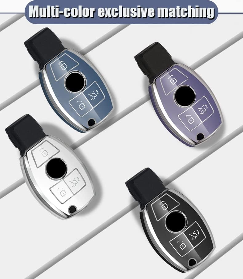 Key Case Cover Fit for Mercedes Benz G Class TPU Keychain Key Fob Key Shell Accessories Protector 3 Button Black image number 5