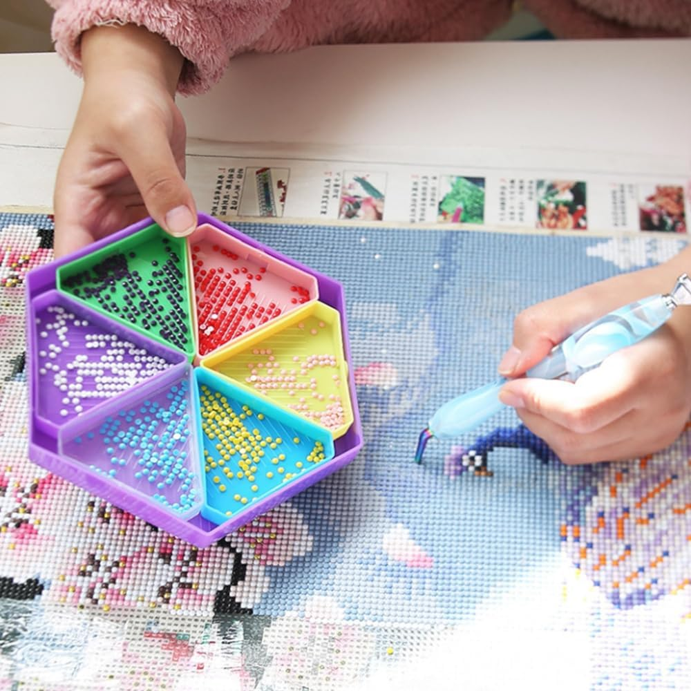 6PCS Plastic Diamond Painting Trays, Bead Sorting Trays Organizer, Divided Colorful Trays Triangles Diamond Art Tray, Diamond Art Tools and Accessories for Diamond Art Craft image number 5